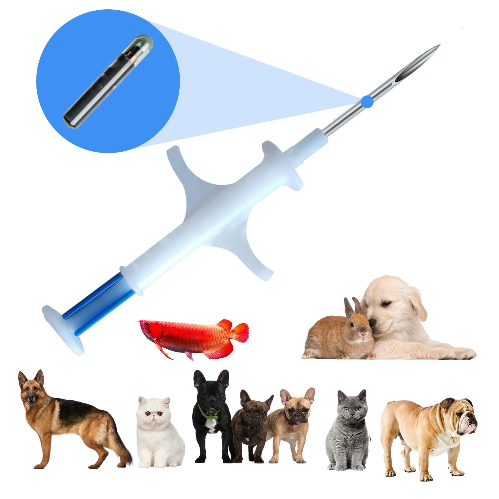 ISO Pet ID Microchip Tags Universal Standard 134.2Khz FDXB 8mm 20 Pack