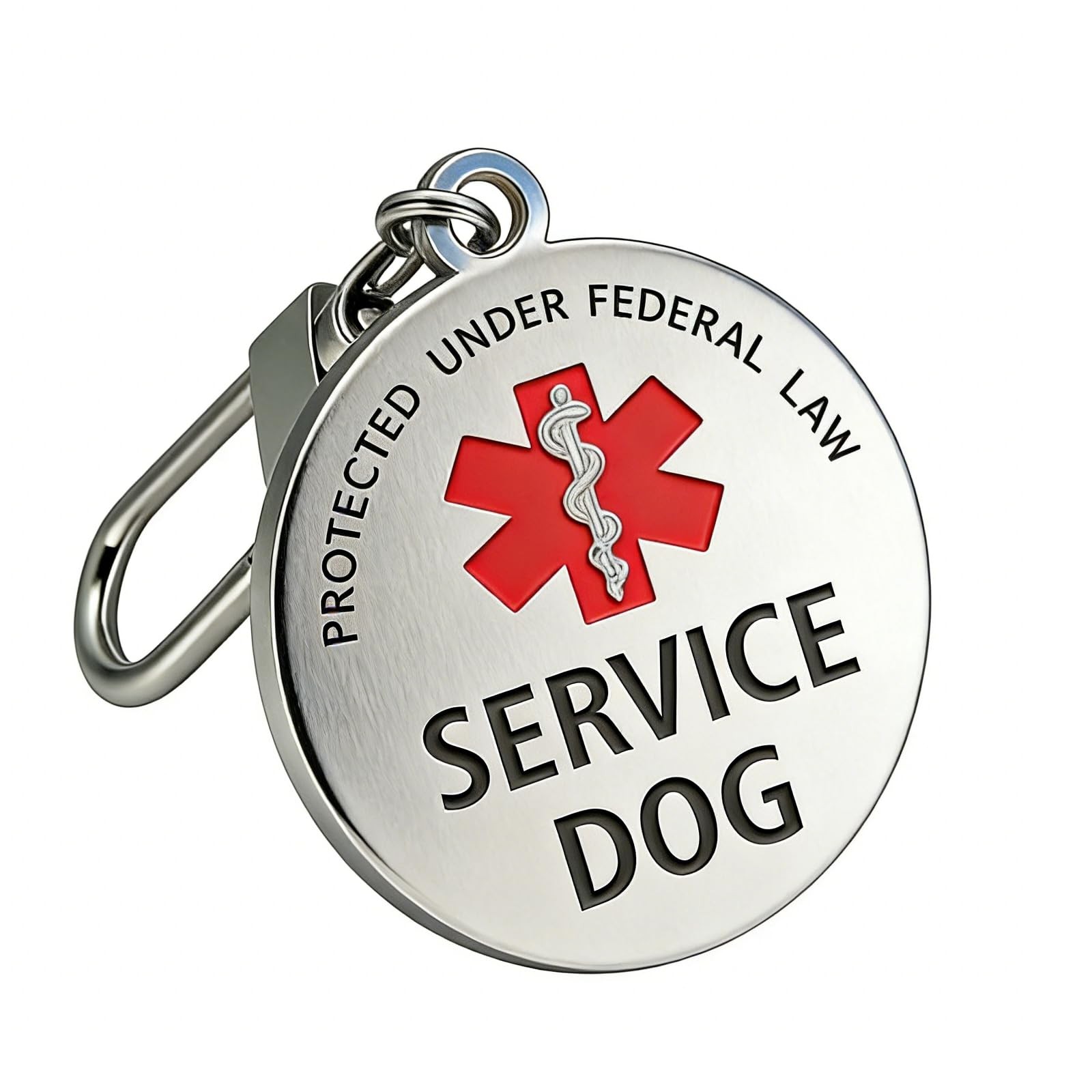 Service Dog Tag Easily Attach To Collar Harness Vest Large Pet Accessories
