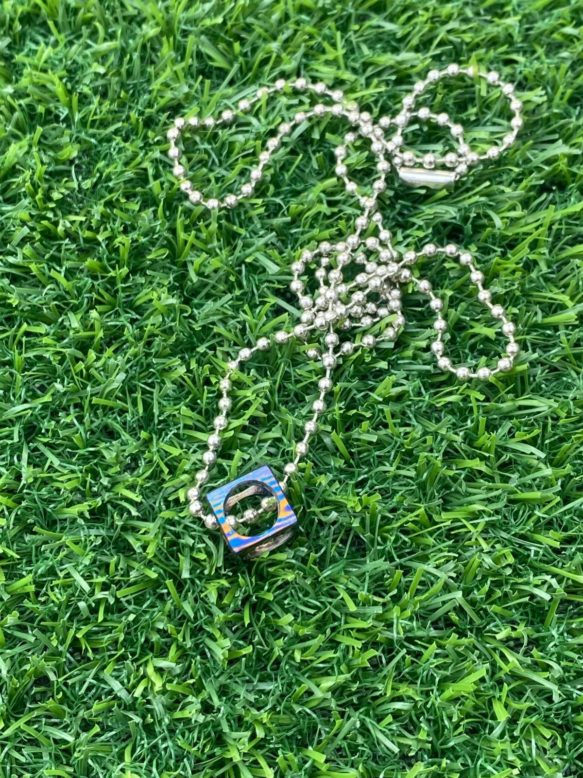 Timascus CNC MILL Cube Pendant Necklace Modern Minimalist Statement…