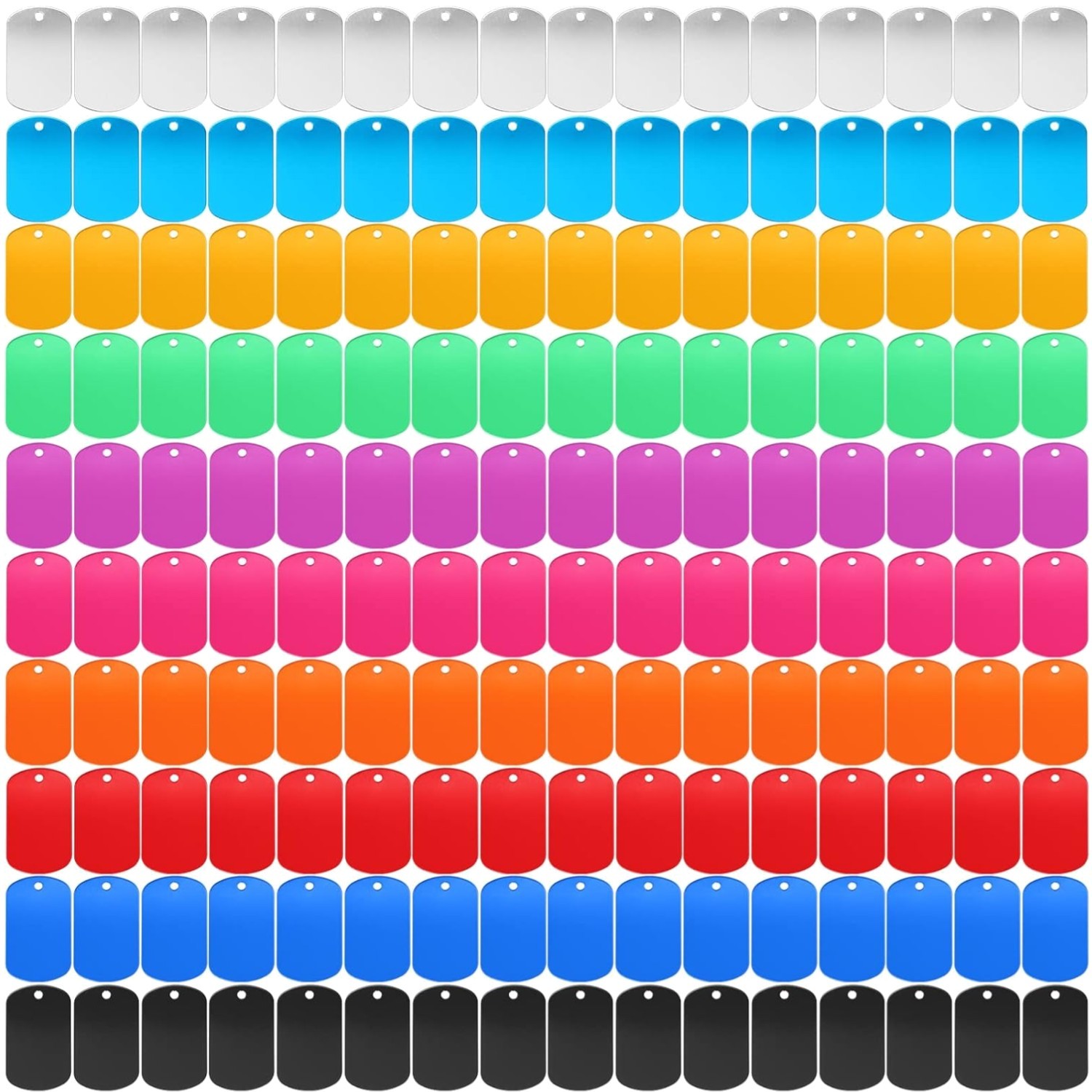 300 Blank Aluminum Tags, Metal Stamping, Assorted Colors