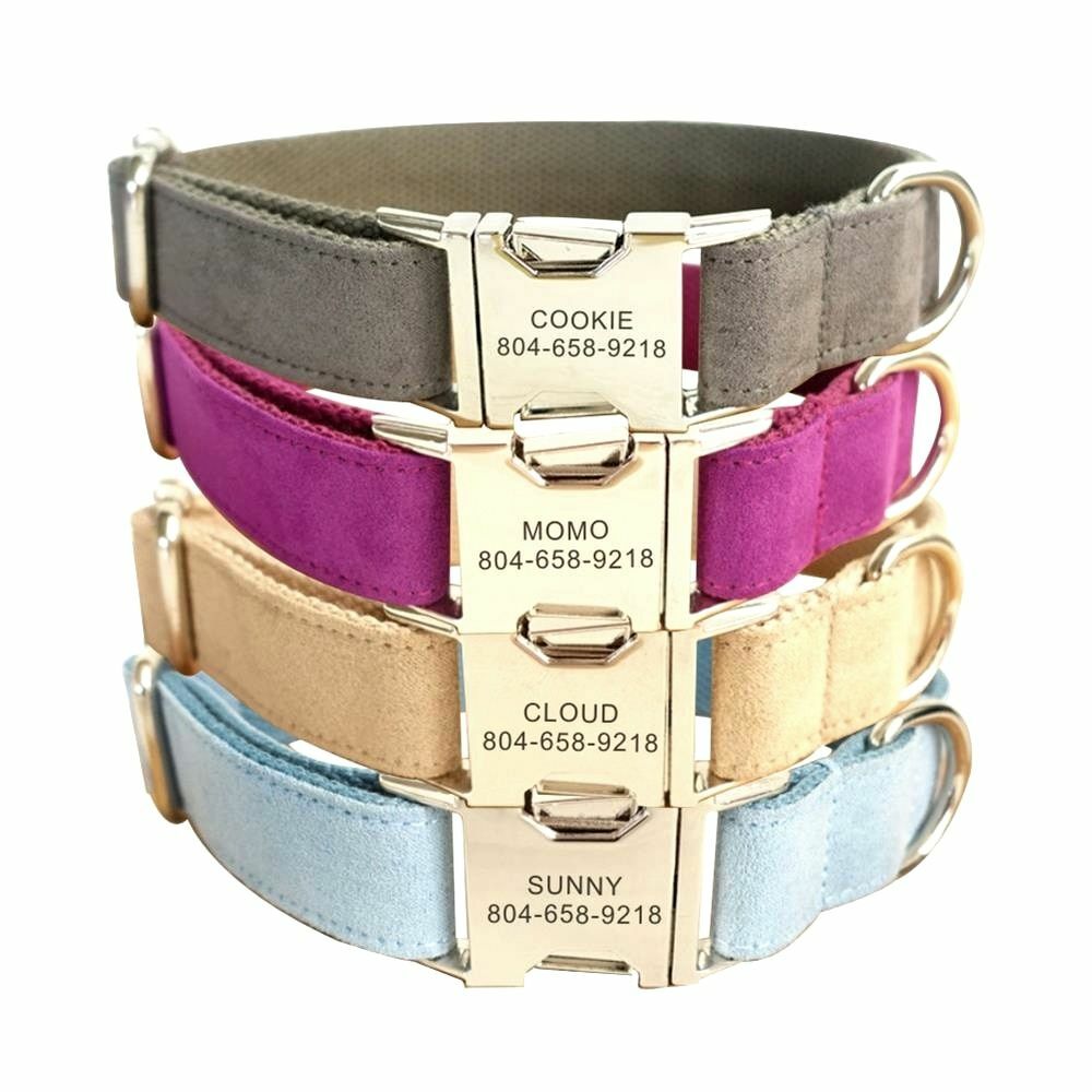 Personalized Adjustable Dog Puppy Cat Collar Name Tag For Leash Pet Accessories