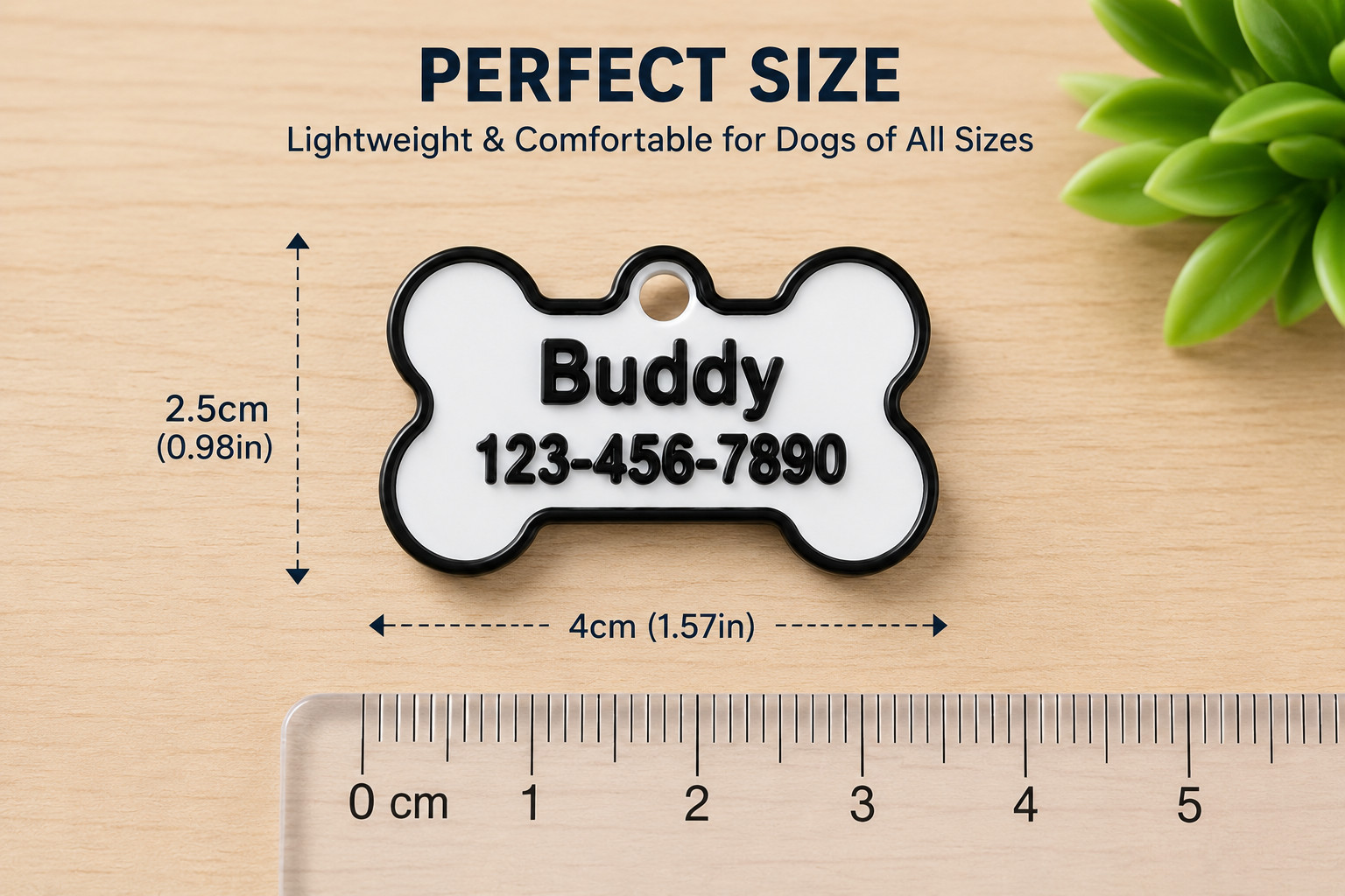 Personalized Dog Tag Custom Pet ID Tag with Name & Phone Number for Dogs Cats