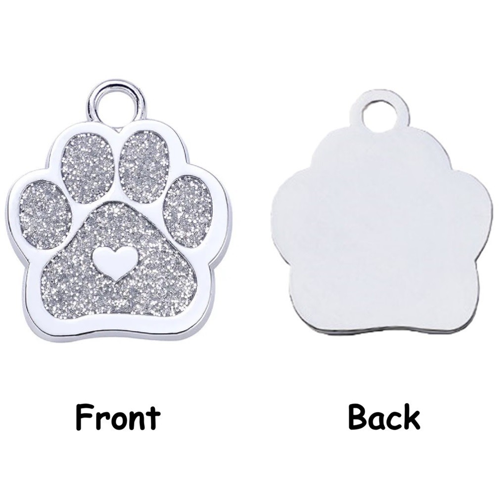 Personalized Dog/Cat Paw Shape Pet ID Tag for Pet Collar – Puppy/Kitten Name Tag