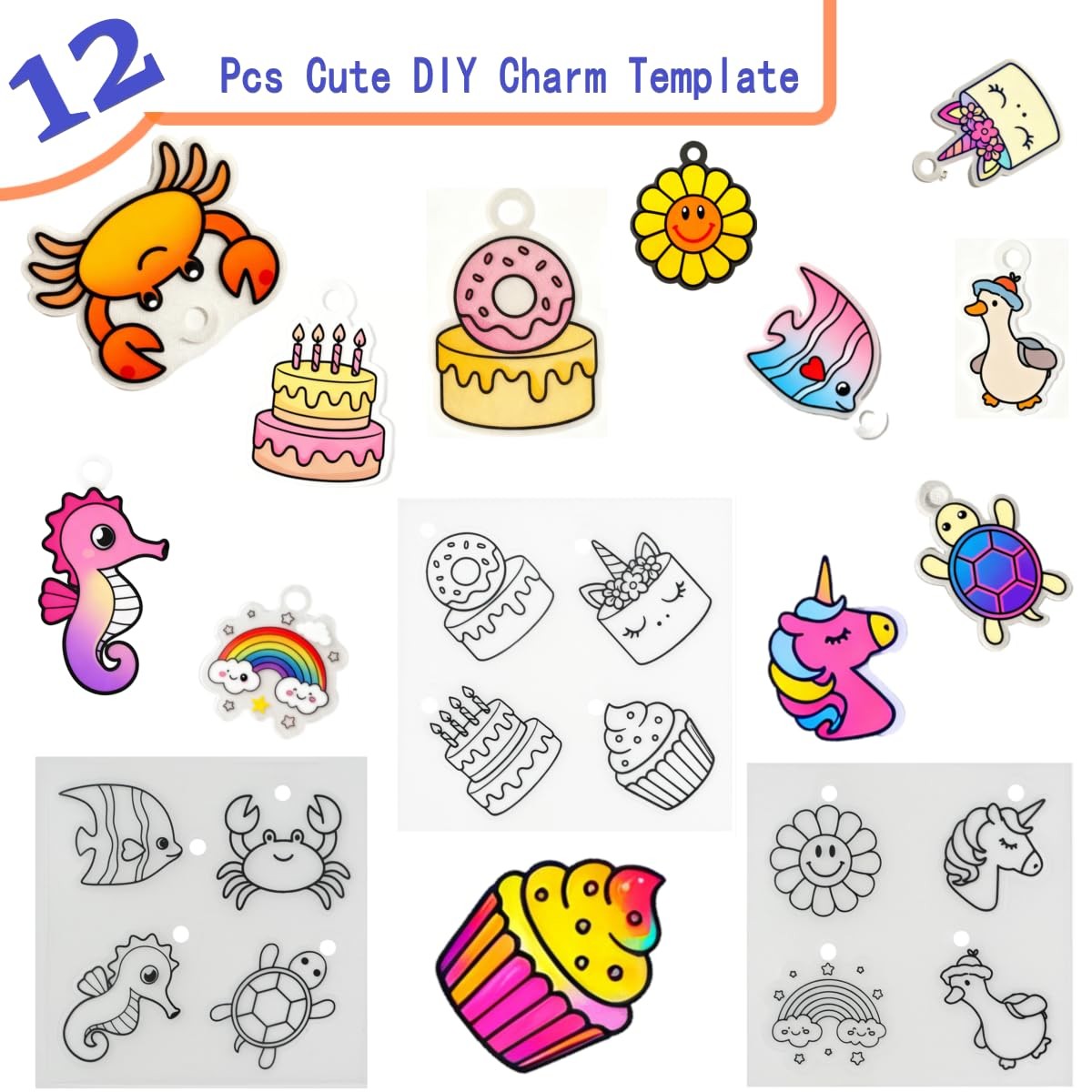 37Pcs Shrinky Dink Sheets Kits for Dog ID Tags, 4 Plastic White