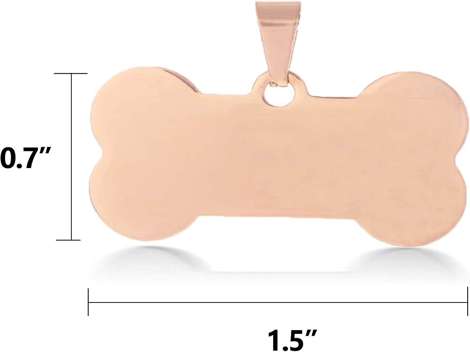 Stainless Steel Pet ID Tags Rose Gold Blank Charms Bone Dog ID Tags Pet Collar N