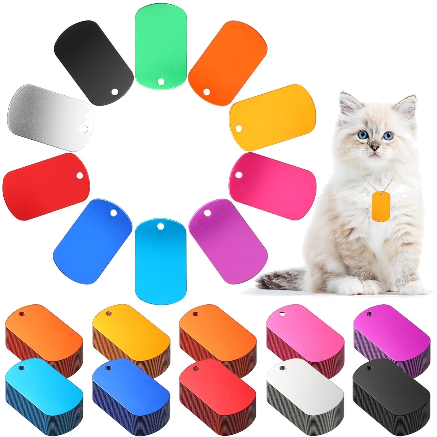Blank Metal Stamping Tags, Multicolor – Pack of 200