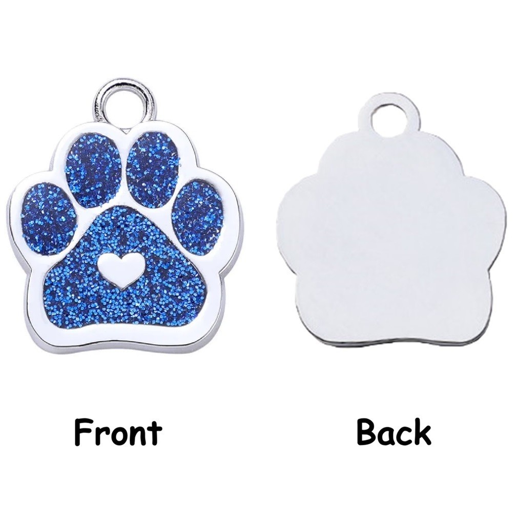 Personalized Dog/Cat Paw Shape Pet ID Tag for Pet Collar – Puppy/Kitten Name Tag