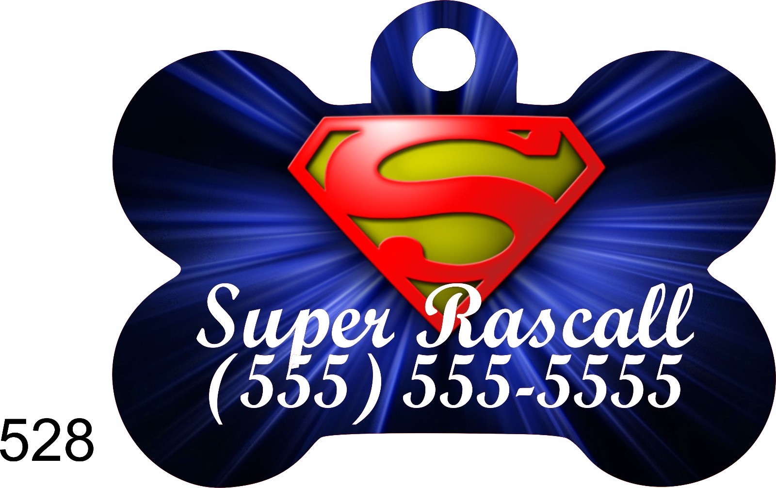 Superman Dog Bone CUSTOM PERSONALIZED PET ID TAG Unique Colorful cute Super Pet