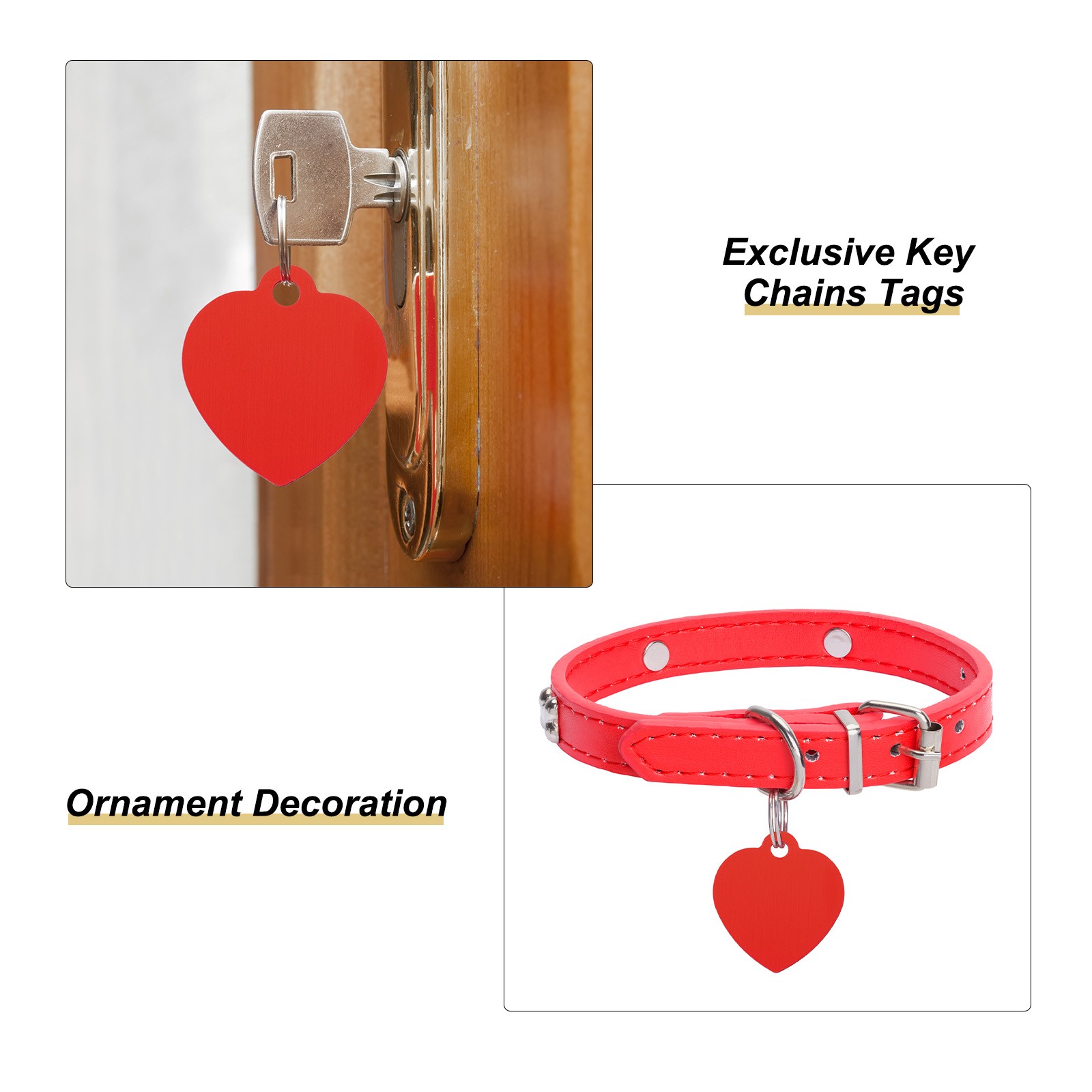 Pet ID Tags, Engraving Tags, Heart-Shape Dog ID Tag, Purple Blank Tags, 20pcs