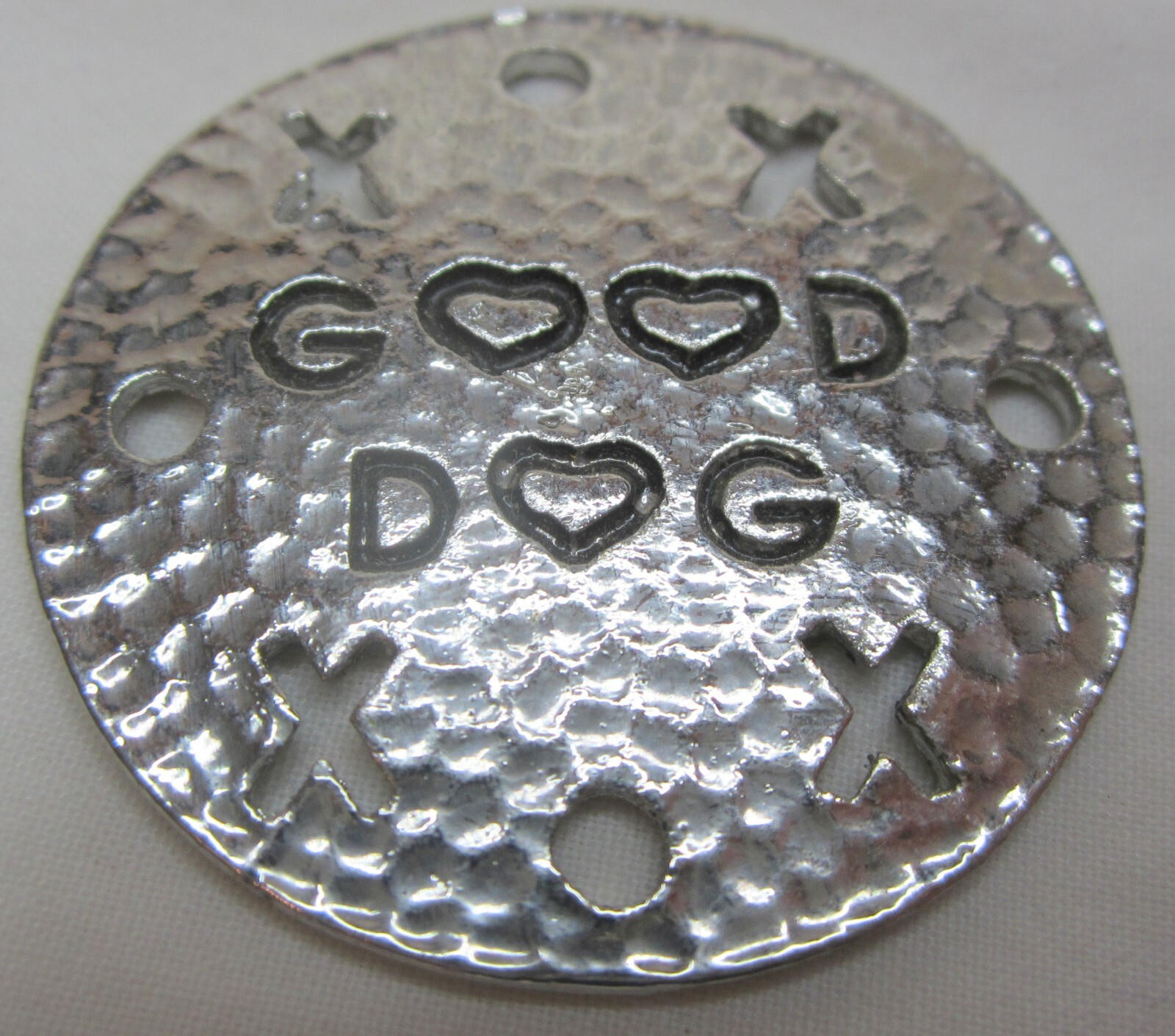 Set of 3 Good Kitty & Set of 5 Good Dog 1.5″ Metal Medallions or Charms XOXO