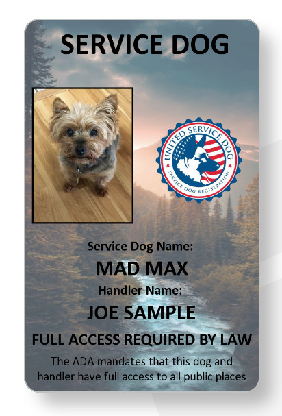 River flows theme Service Dog/Emotional support/Therapy Dog ID card