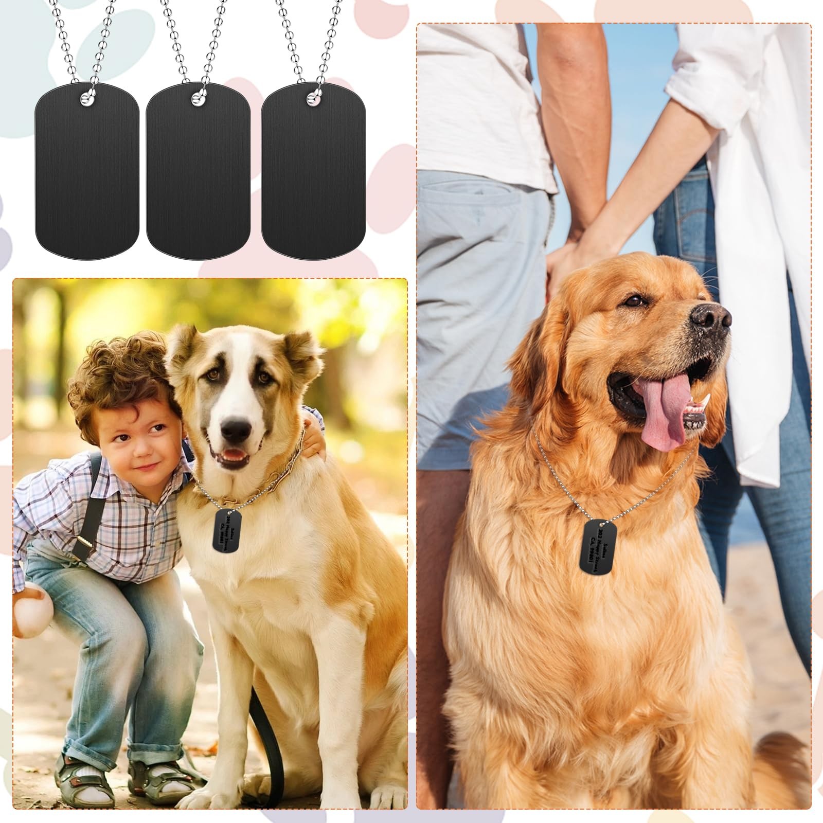 100Pcs Military Dog Tags Set, 50 Pcs Aluminum Blank Dog Tag and 50 Pcs Iron N…