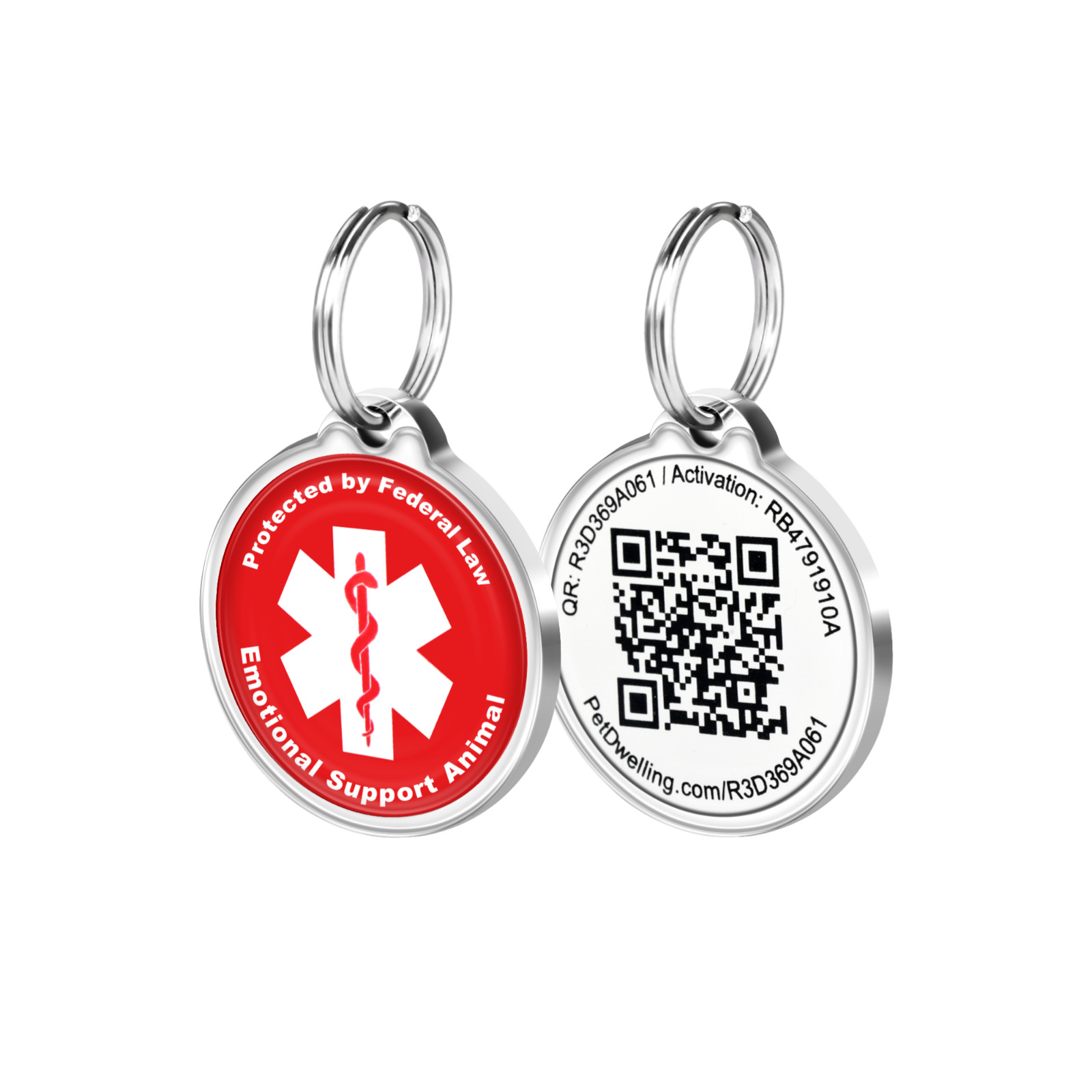 Pet Dwelling Premium ESA ID Tag – Online Profile – Instant Scan GPS Email Alerts