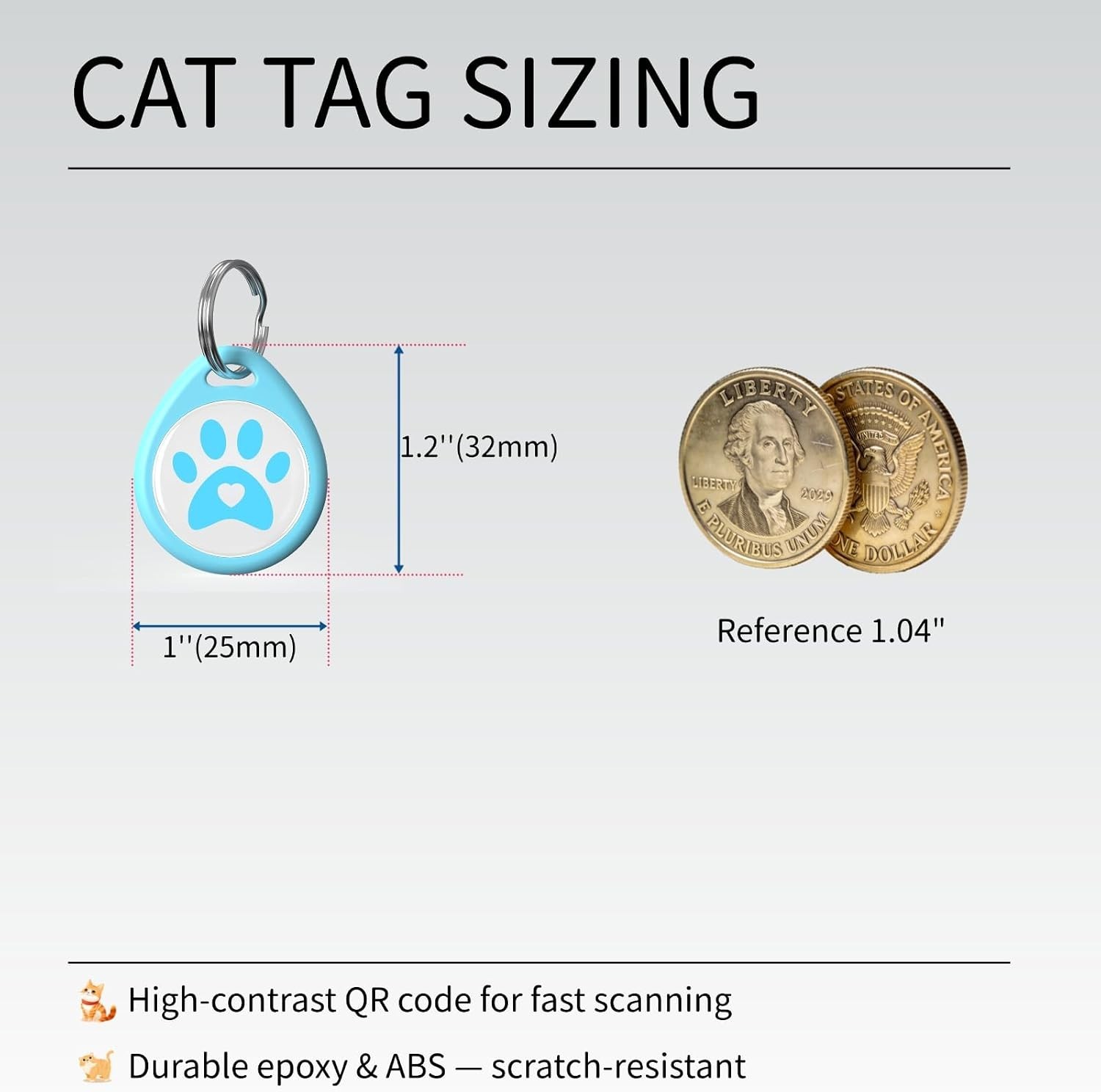 QR Code Cat ID Tag for Collar, Smart Pet ID with Online Profile, Instant Scan…