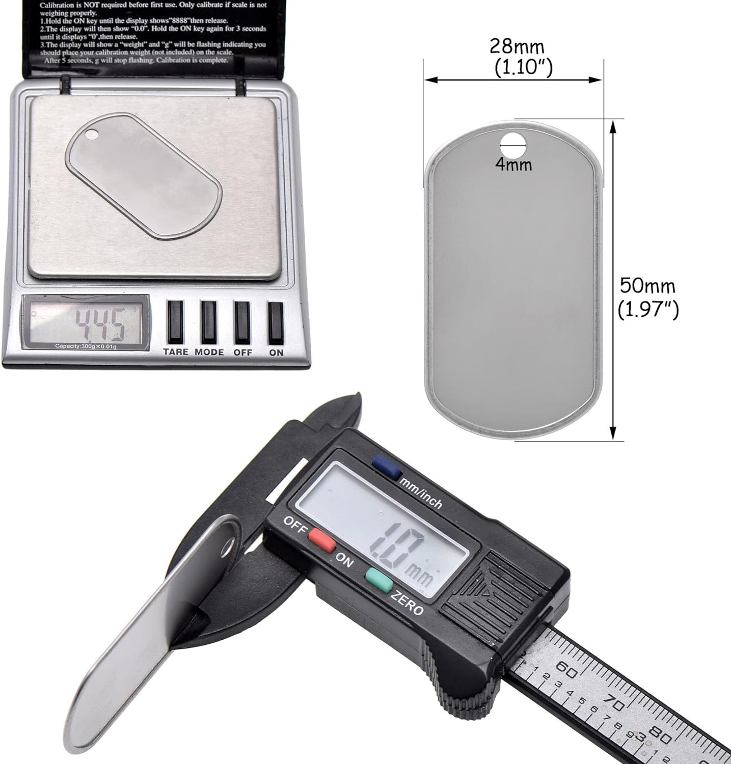 25 Shiny Stainless Steel Military Spec Dog Tags – BLANK