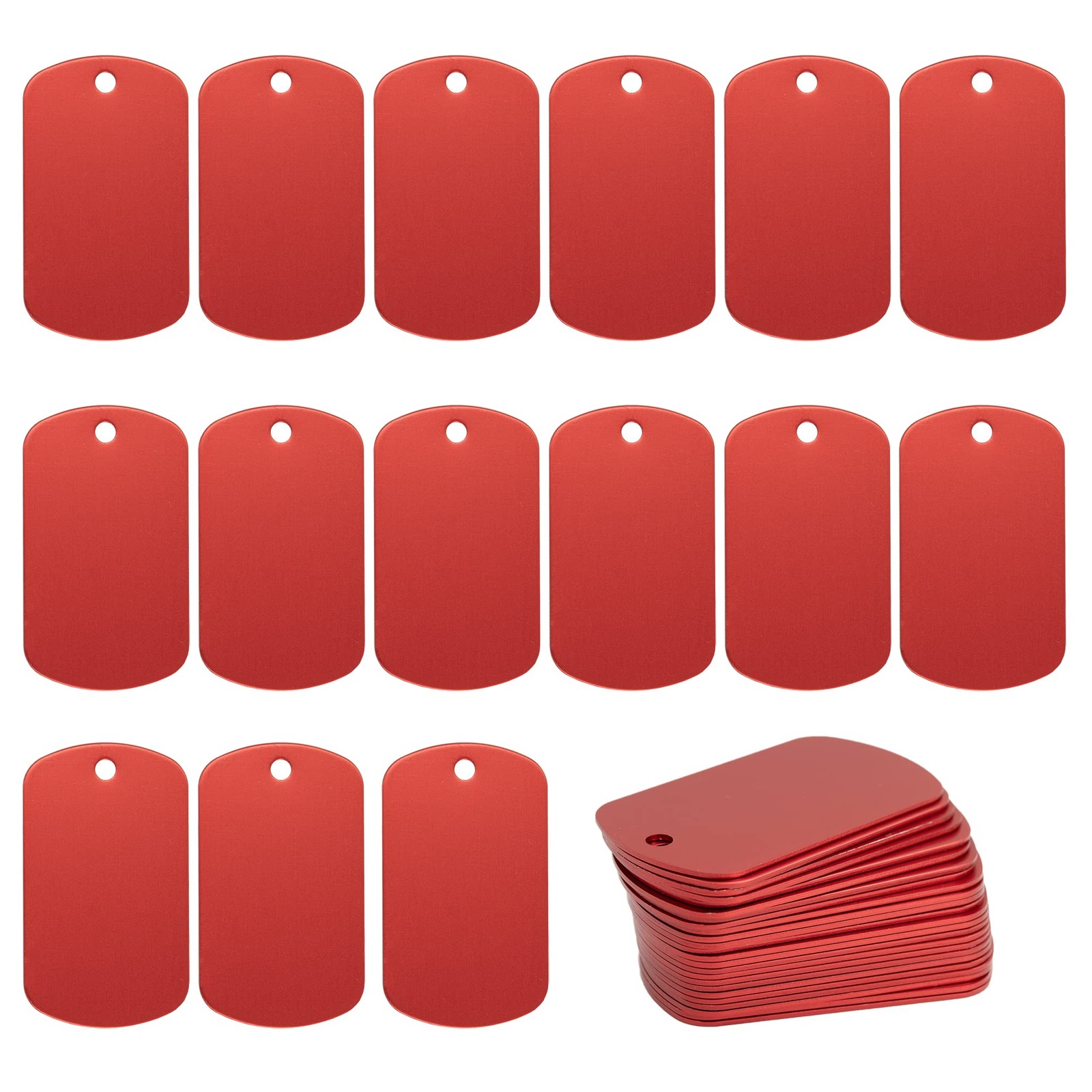 50 PCS Red Anodized Aluminum Engraving Blank Tags Stamping Blanks