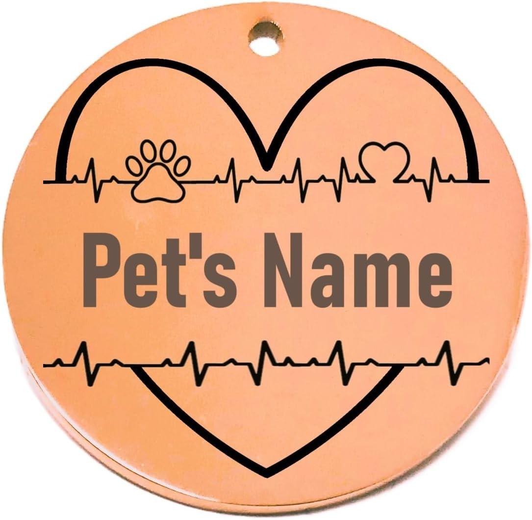 Heart Custom Pet Name Tag for Dog/Cat Collar – Laser Engraved Pet Lover ID Tag