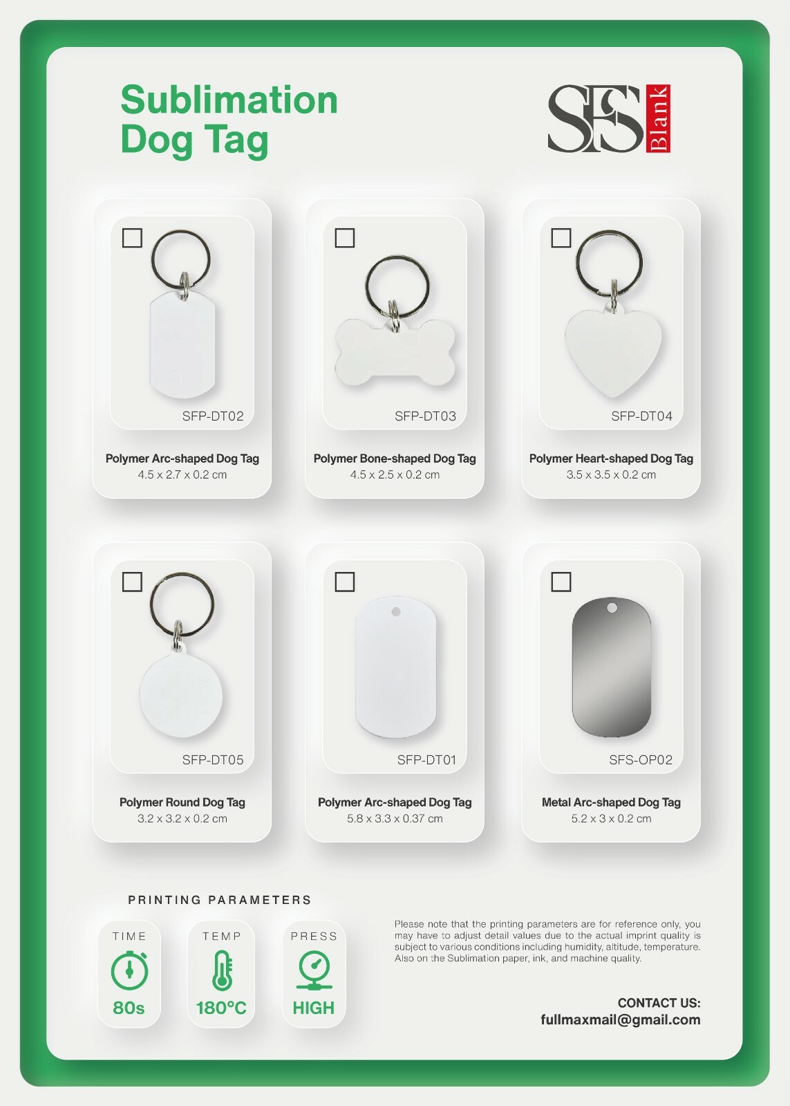 10 Pieces White Blank Polymer Craft Arc Dog Tag Key Chain Sublimation 58x33mm