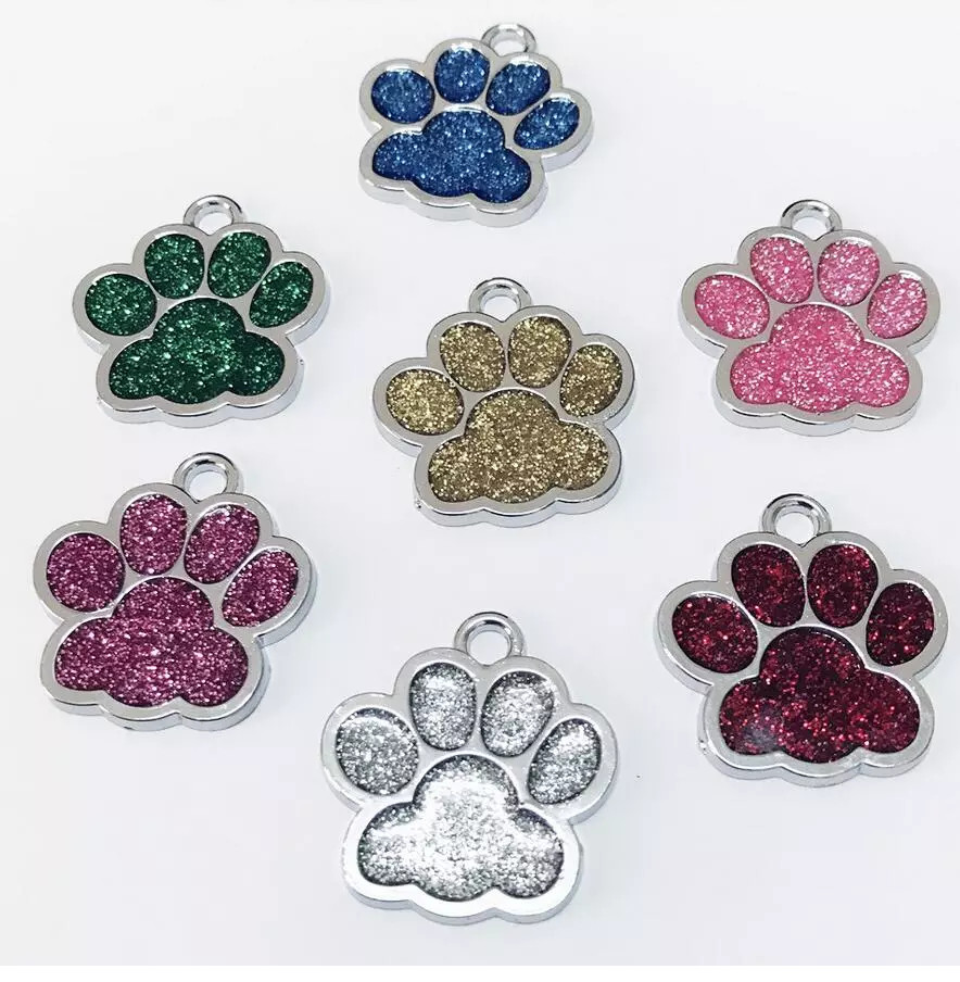 Paw Laser Custom Engraved Dog Cat Tag Personalized with Free Split Ring