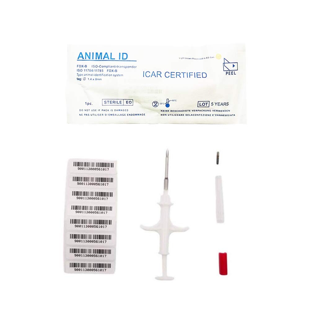 20 PCS Universal Standard Pet Microchip ISO11784 FDXB ID Tags 1.25x7mm