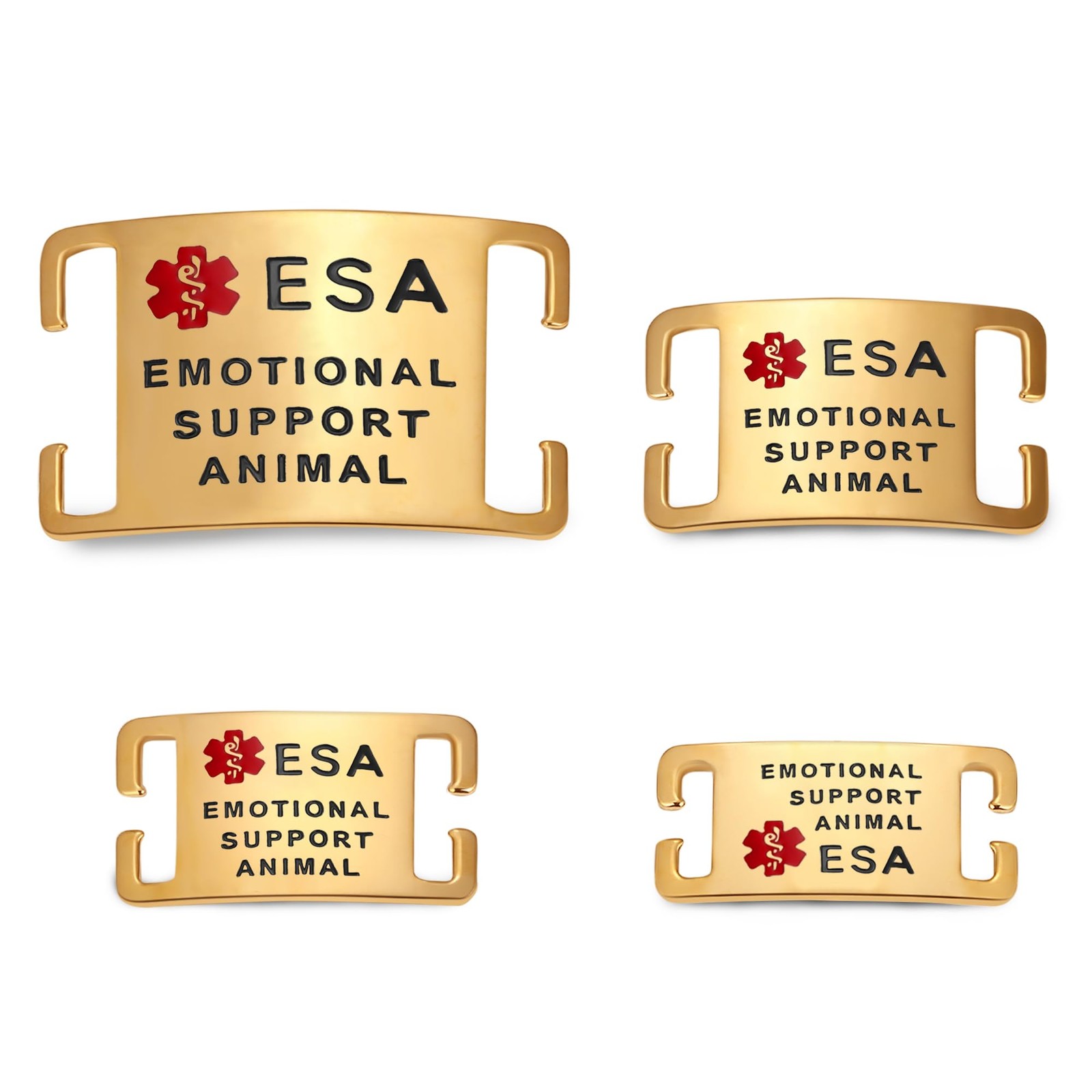 ESA Dog Tag Surgical Steel Extra Large SlideOn ID Badge For 1 Inch Collar