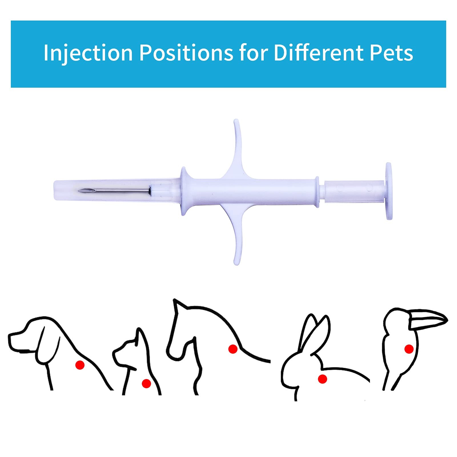 1 PCS Pet Microchip Implant Kit 1.25mm x 7mm Smart ID Tag Phone Connect