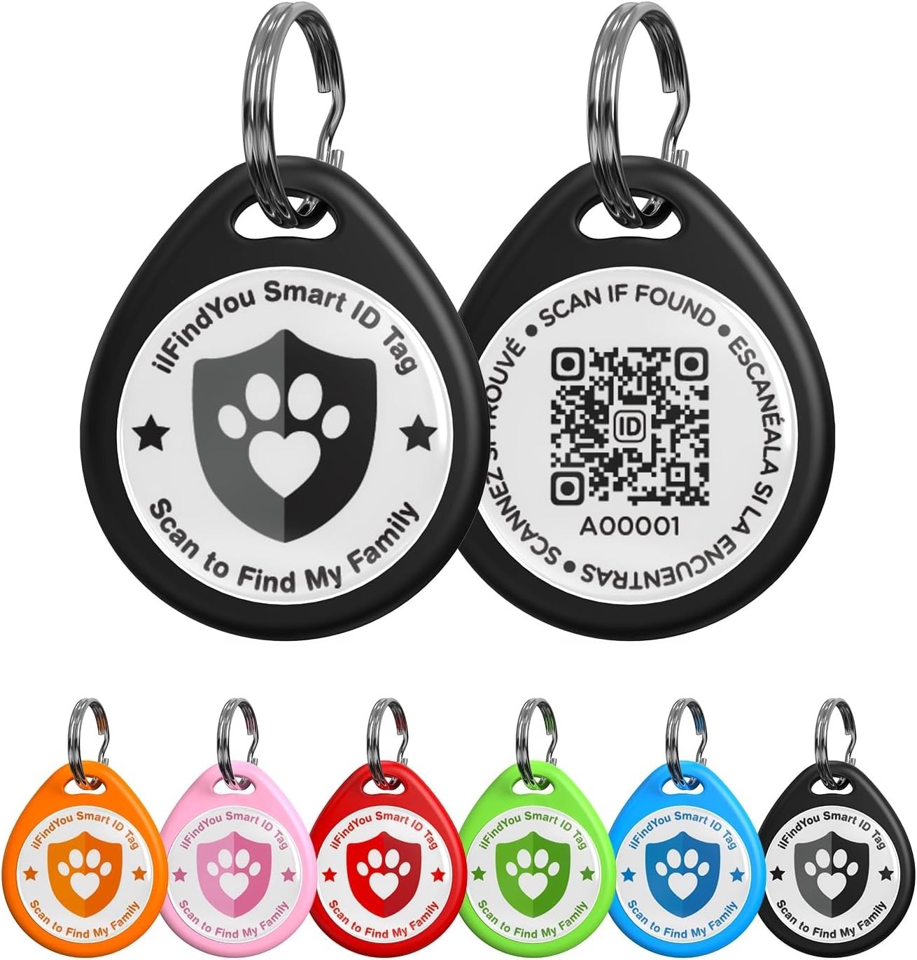 Dog Tags Personalized, QR Code Pet ID Tags for Dog Collar, Online Profile, Sc…