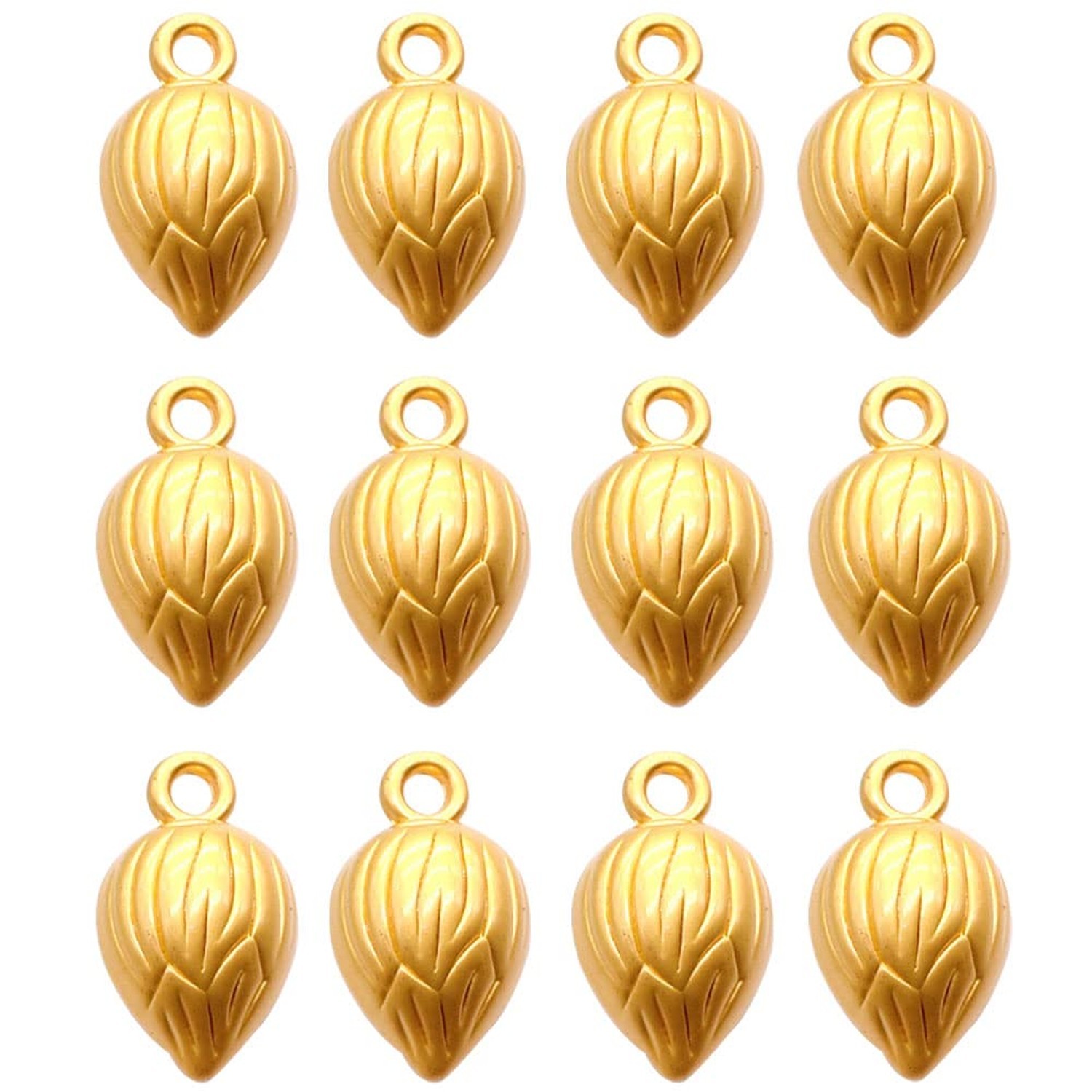 Gold Flower Shoe Mini Charms Golden 10 Pcs Alloy Enamel Brass Small Pendants …