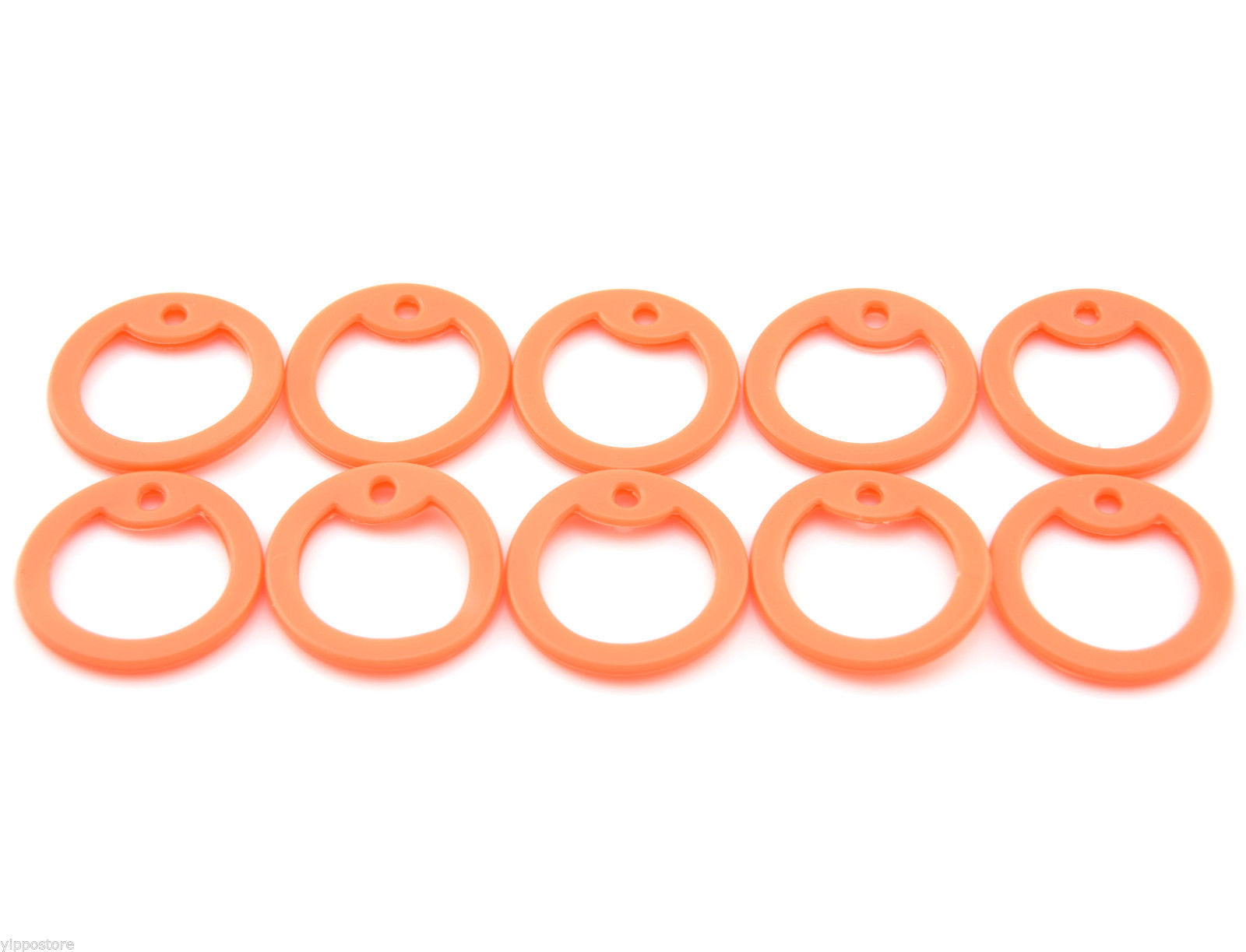 Pack of 10 Orange Color Military Army ID Dog Tag Rubber Silicone Silencers