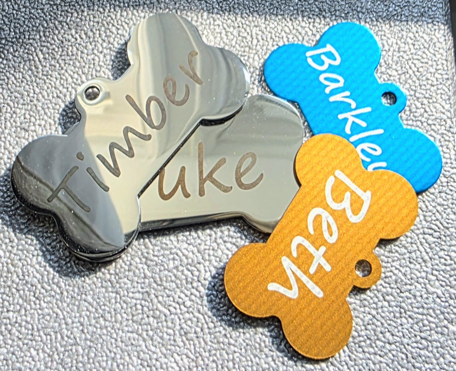 Custom Engraved Dog ID Tag For Large And Small Dog Collars. Multi-colored