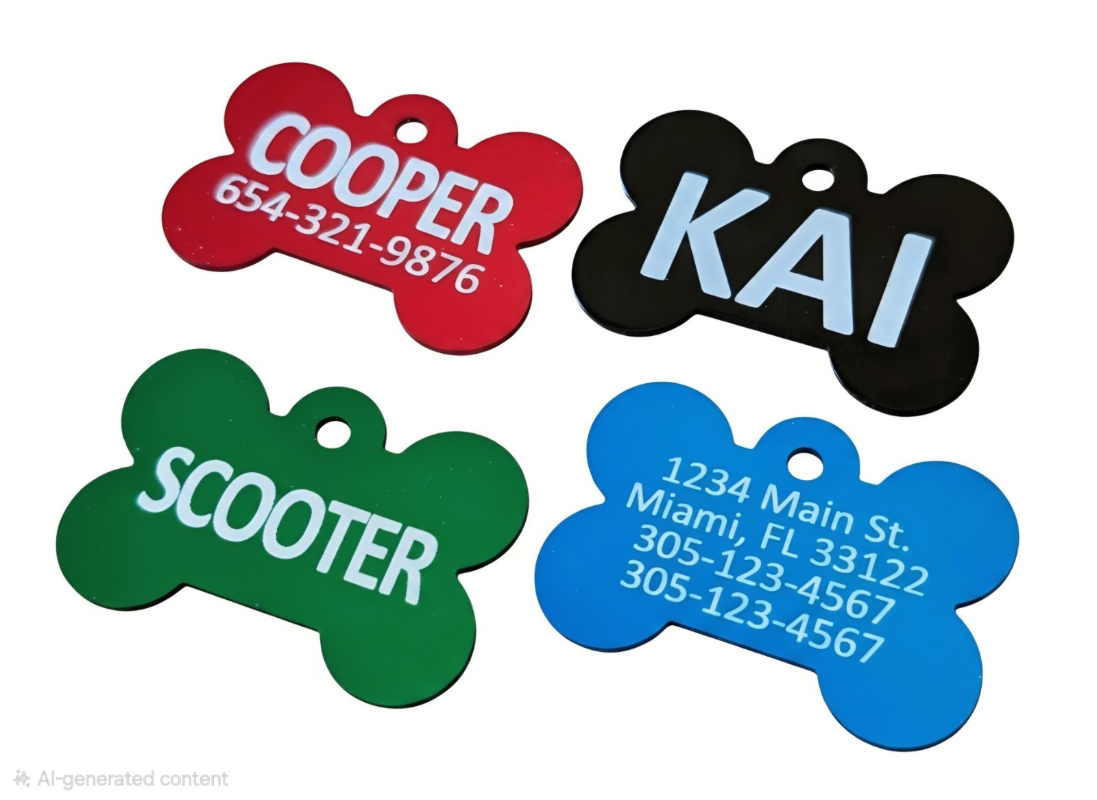 Custom Engraved Dog ID Tag For Large And Small Dog Collars. Multi-colored
