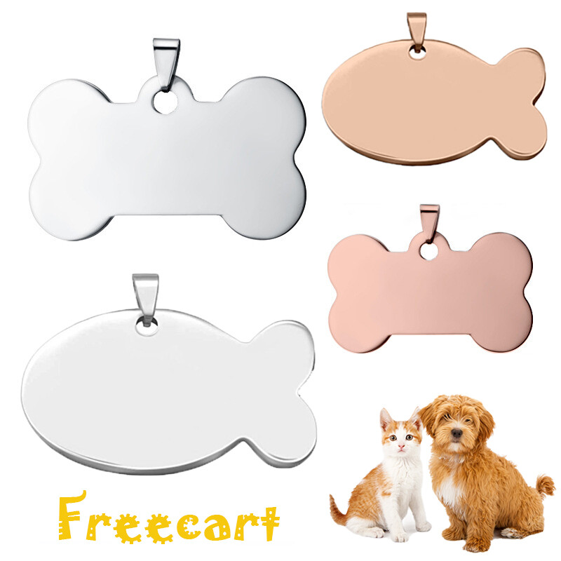 PET ID TAG CUSTOM ENGRAVED PERSONALIZED DOG CAT NAME TAGS DOUBLE SIDE
