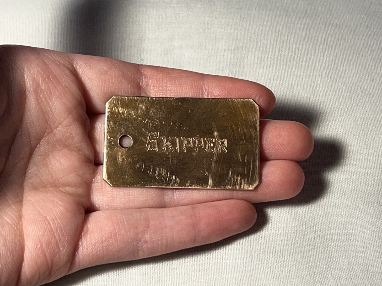 Vintage Brass Personalized Dog Tag “Skipper” F. B. Lounsbery Waverly New York NY