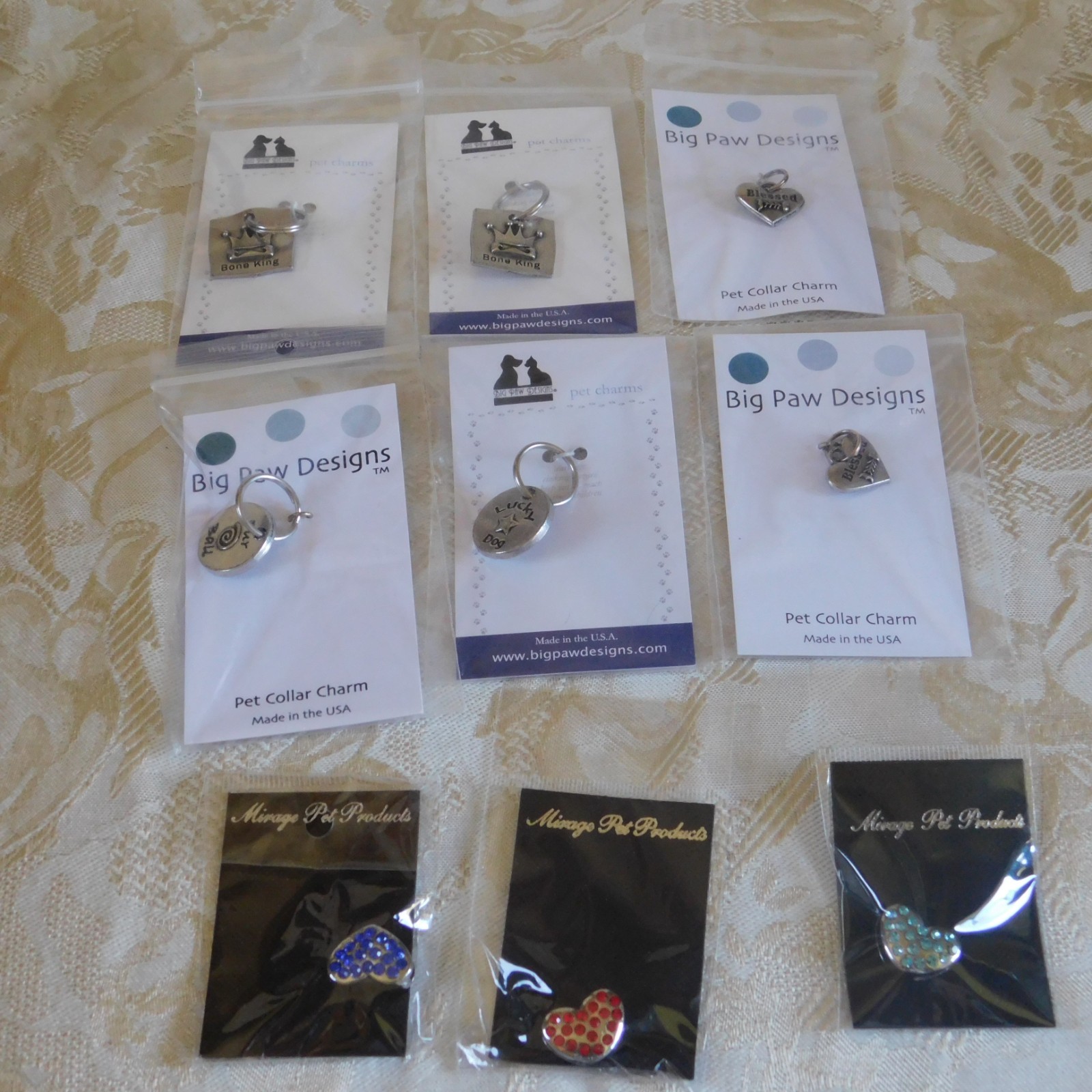 Pet Collar Charms, Some BIG PAW, 19 pcs, One (1) Money, Brand New