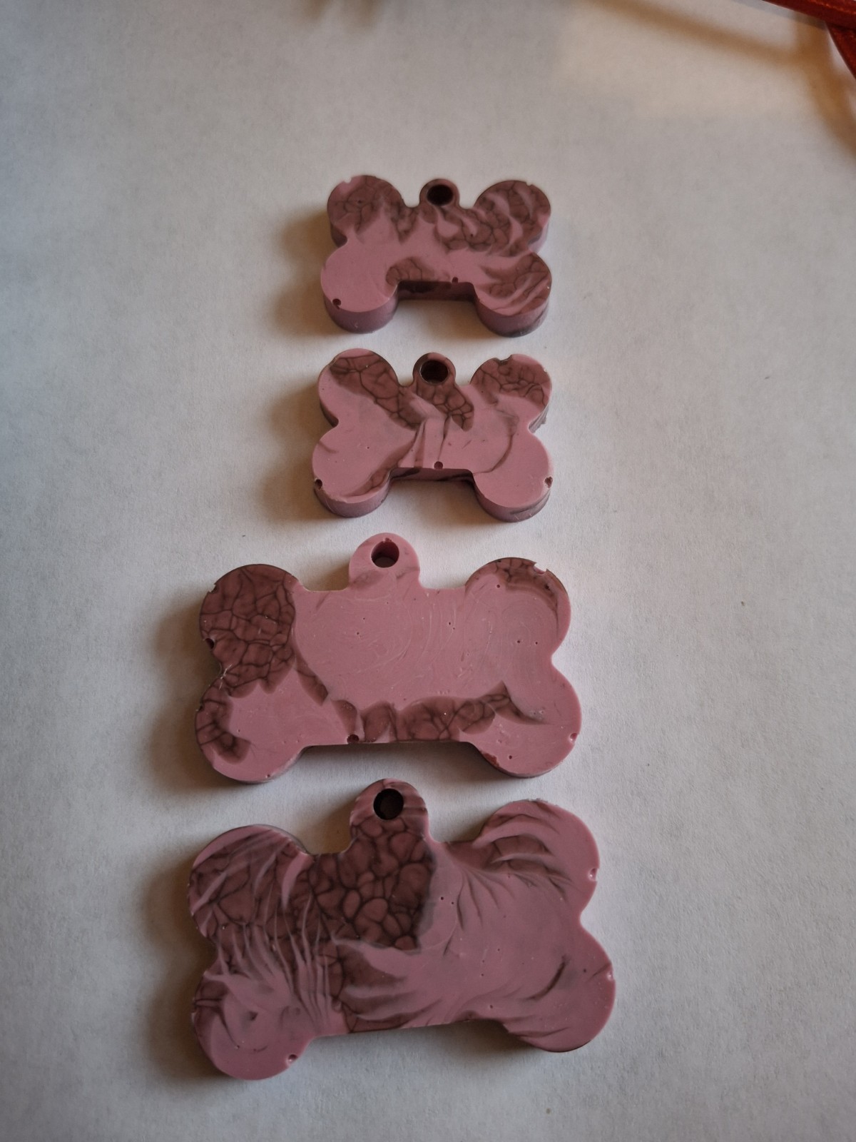 Handmade Pink & Brown Resin Pet tags