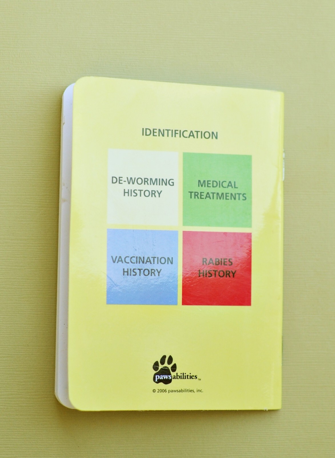 A Pet passport, keep all of your animals pertinent information in one small book