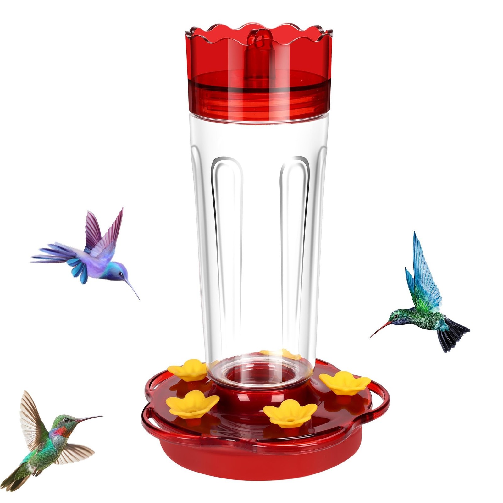 Glass Hummingbird Feeders for Outdoors Hanging Ant and Bee Proof, 1 Pack 15 O…