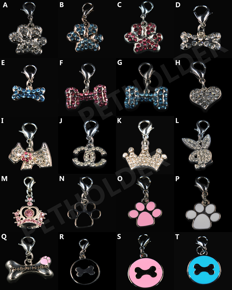 Pet Dog Rhinestones Charms Tag Collar Charms Dog Collar