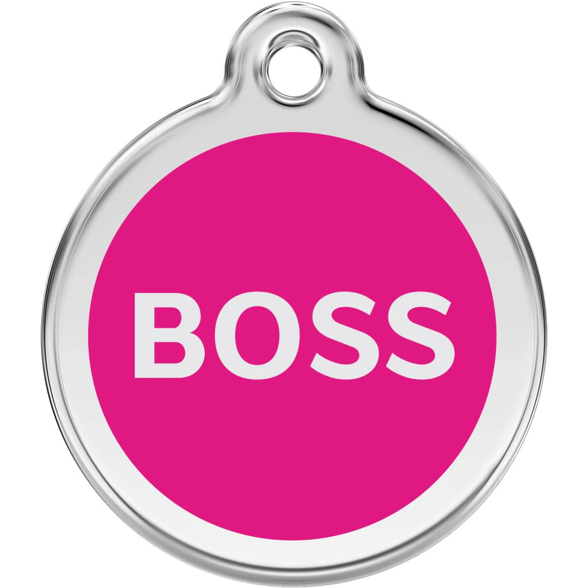 Stainless Steel Red Dingo Boss Dog ID Collar Charm Tag Pink Black Navy Blue