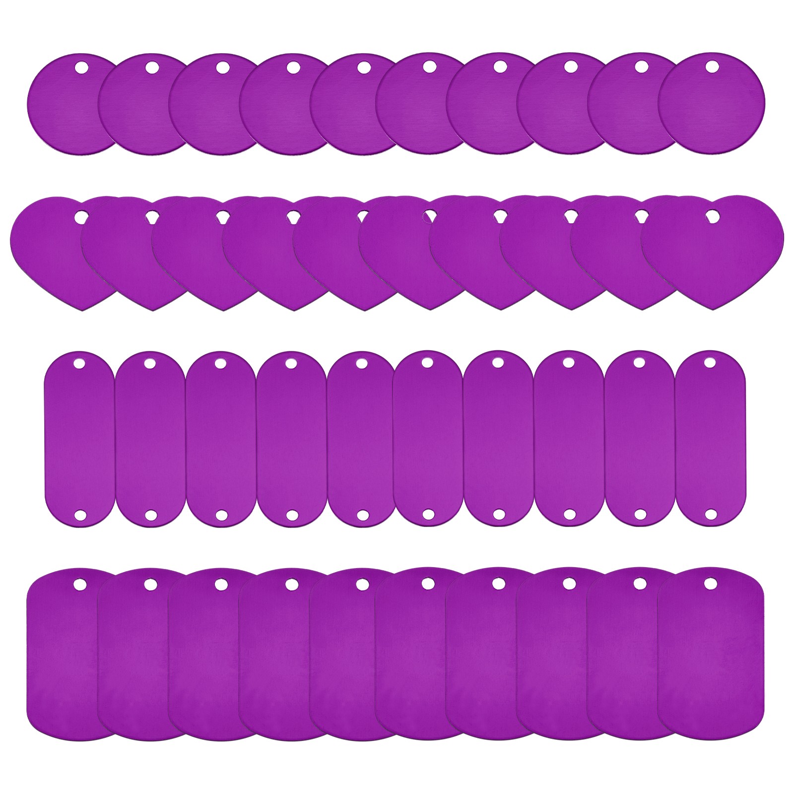 120Pcs Aluminum Engraving Blanks Tags, Purple