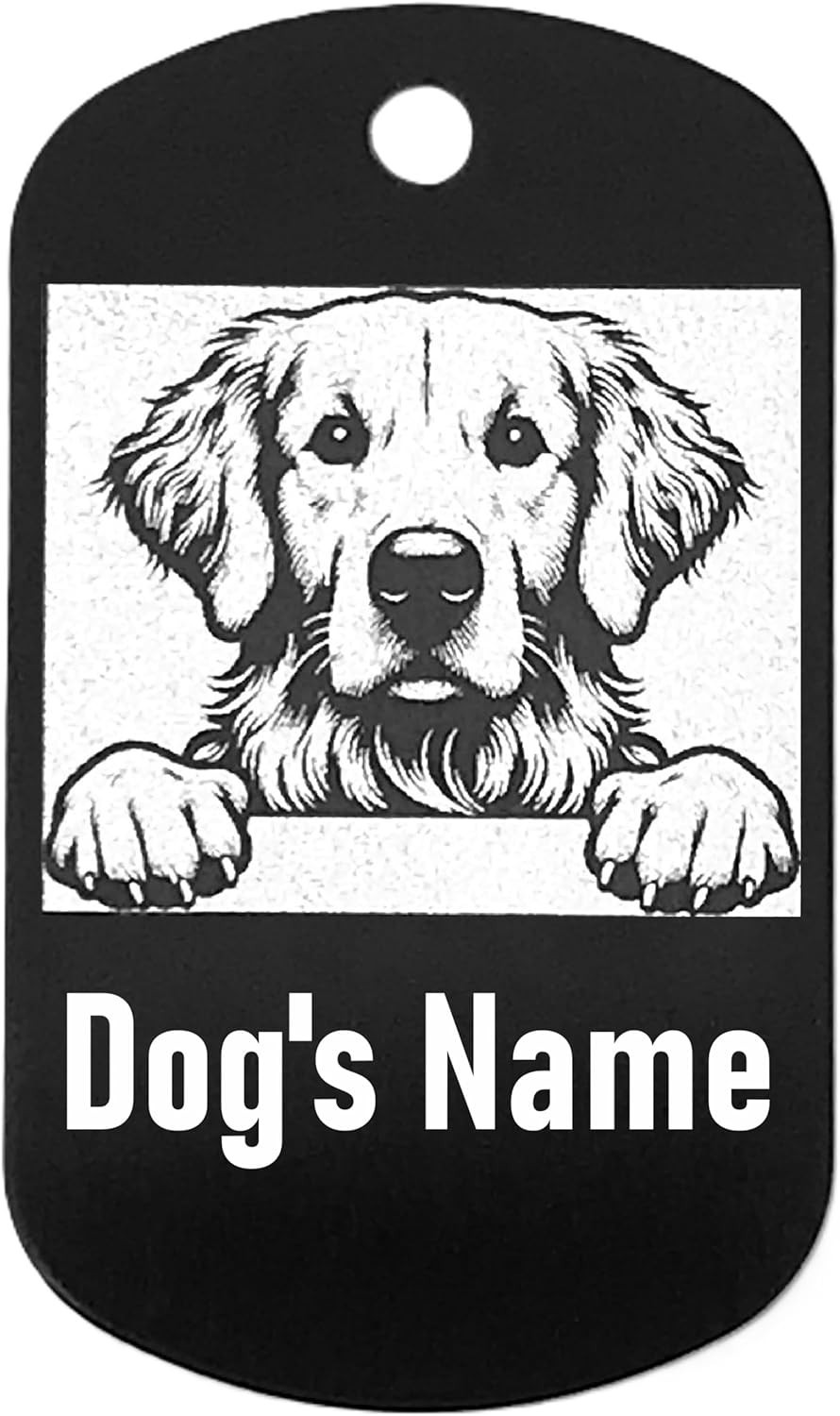 Military Style Personalized Golden Retriever Dog Name Tag -ID Tag for Pet Collar