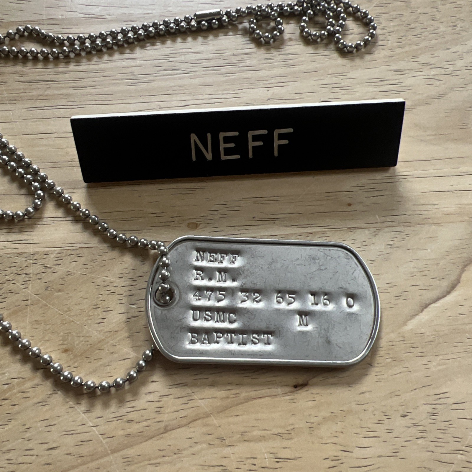 VTG USMC Dog Tag And Name Tag “NEFF”