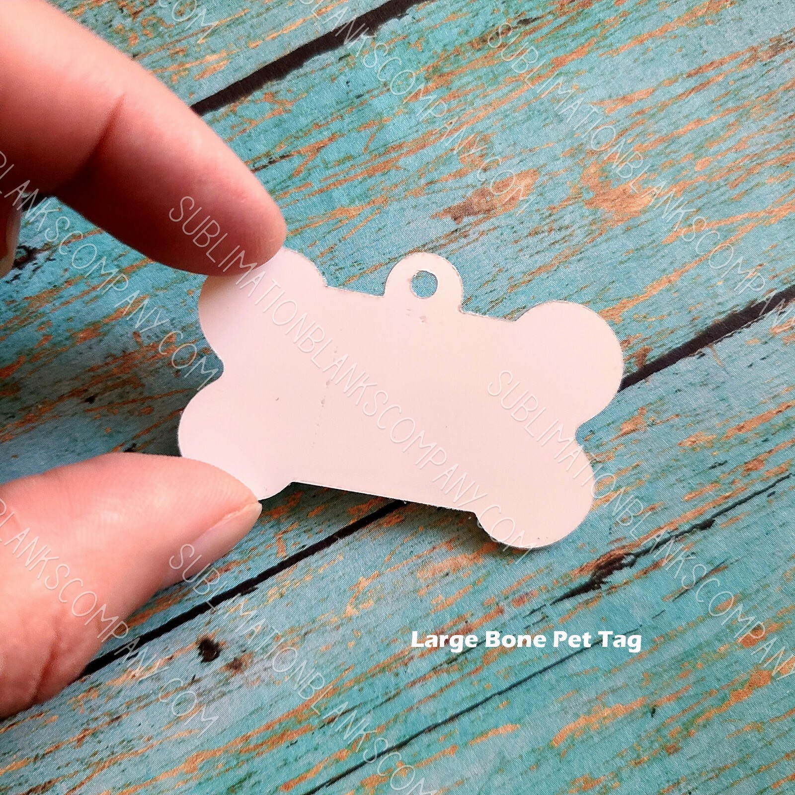 20 pcs 2-sided dog bone pet tag sublimation blanks. Aluminum Pet ID with ring!