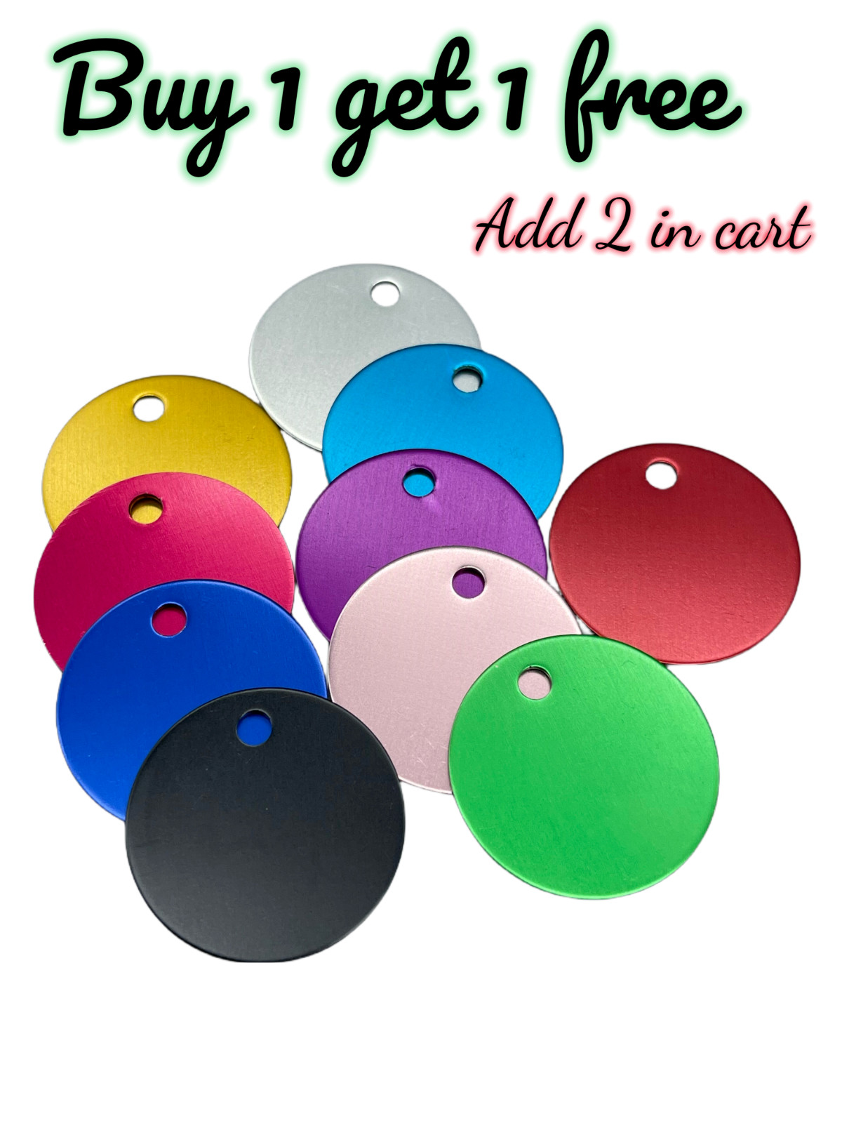 Dog Cat ID Tags 2Pack Personalized Pet ID Tags Pet Name Tags 2 Sides Engrave