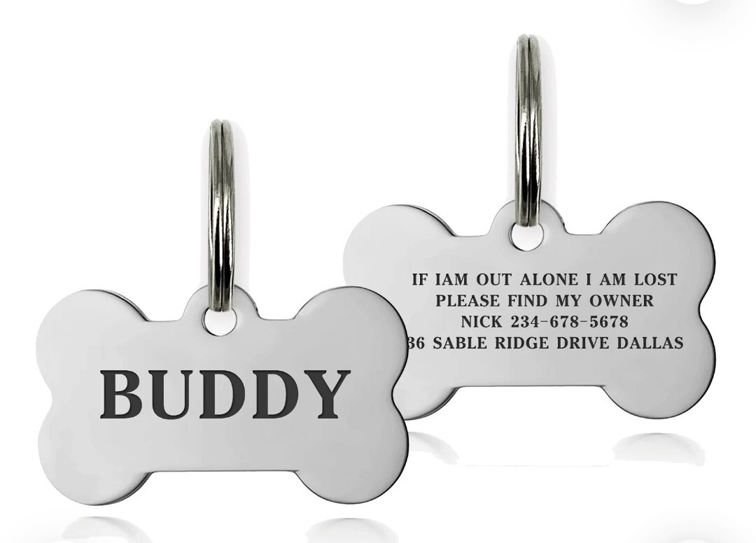 Stainless Steel Pet ID Tags Dog Tags Personalized Front and Back Engraving…