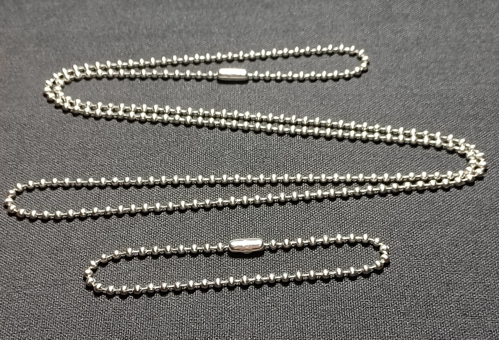 27.5″ & 6″ Stainless Steel Military Ball Bead USAMade Dog Tag Chain Necklace Set