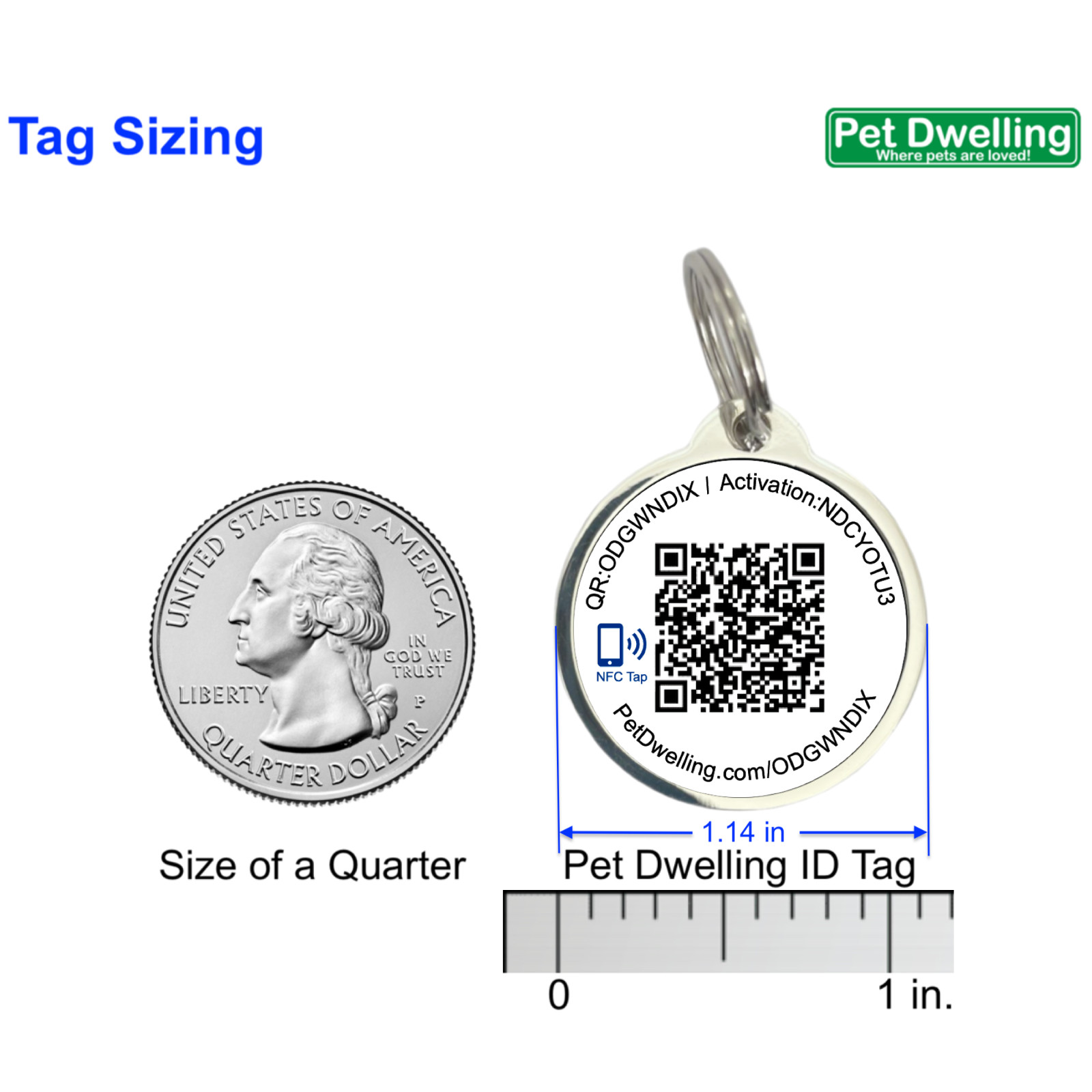 Pet Dwelling Premium NFC-QR Pet ID Tag – Online Profile – Instant Scan GPS Alert