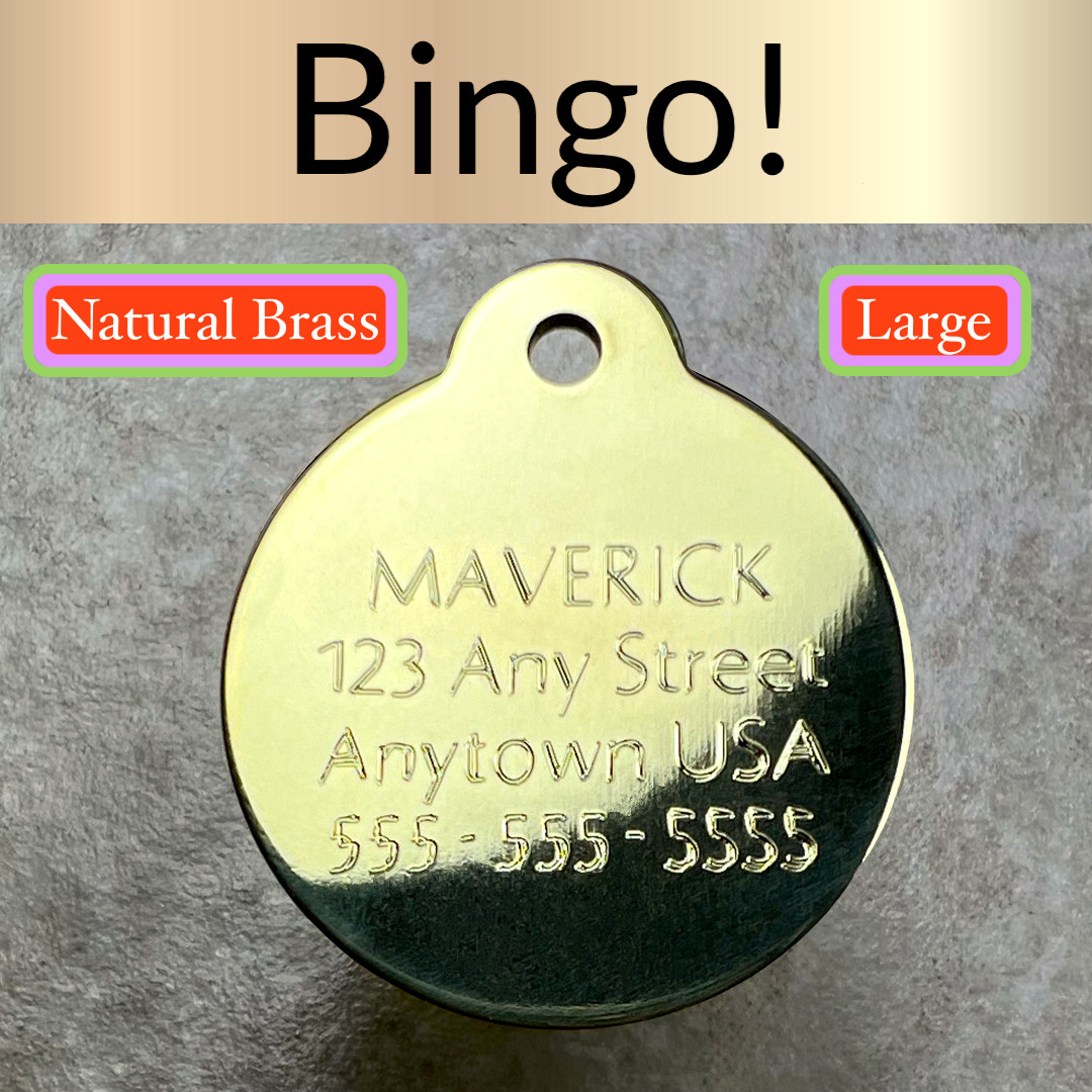 Custom Engraved Dog Tags Personalized Dog Collar Pet Tags Engraved NATURAL BRASS