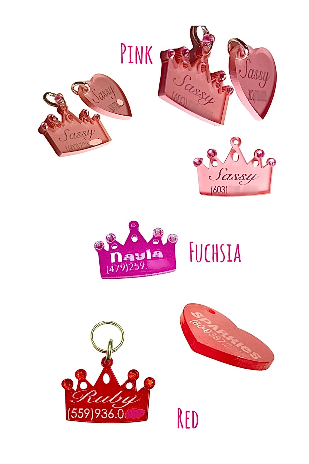 Large DOG NAME TAGS ENGRAVED PET ID CUSTOMER COLLAR TAG BONE HEART CROWN P CUTE