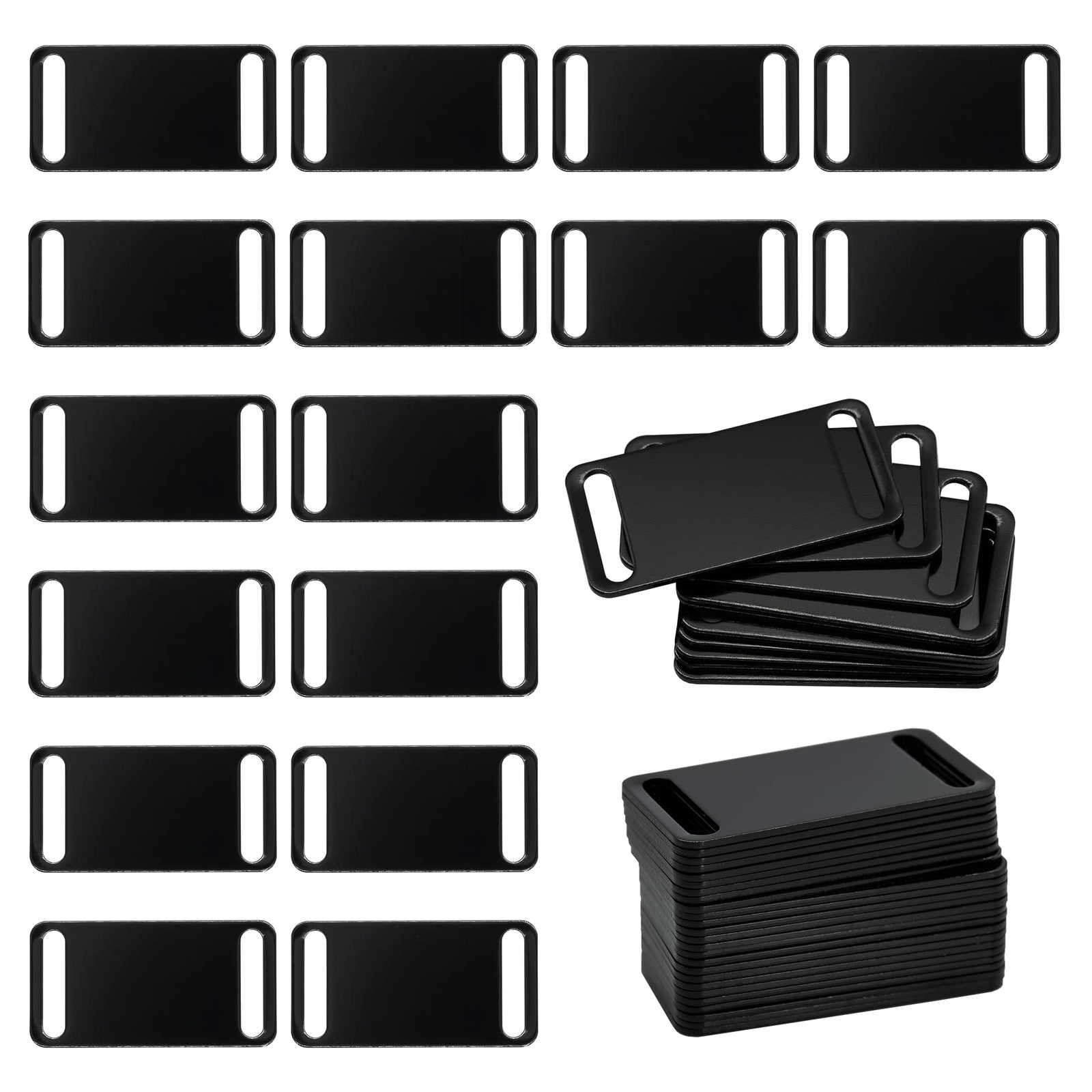 25 PCS Black Aluminum Engraving Blanks Tags Stamping Blank Dog Pet ID Tag